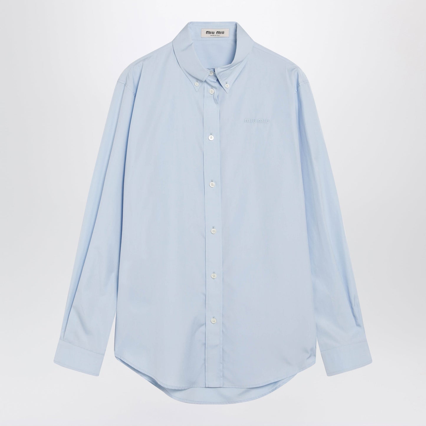 Miu Miu Light Blue Poplin Shirt Women MIU MIU