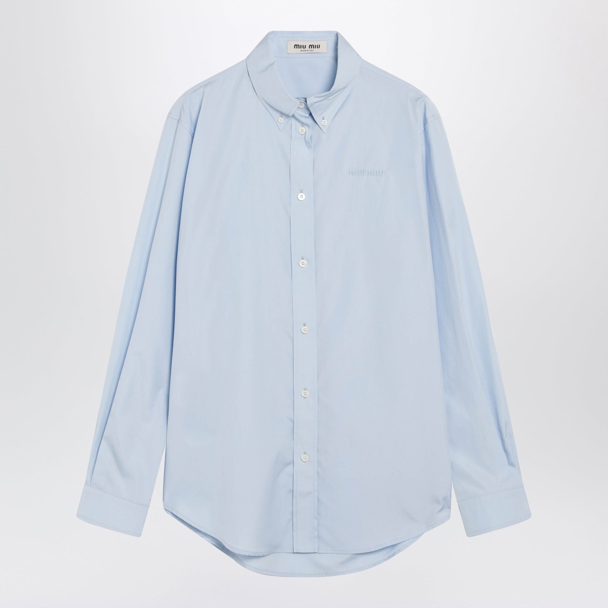 Miu Miu Light Blue Poplin Shirt Women MIU MIU