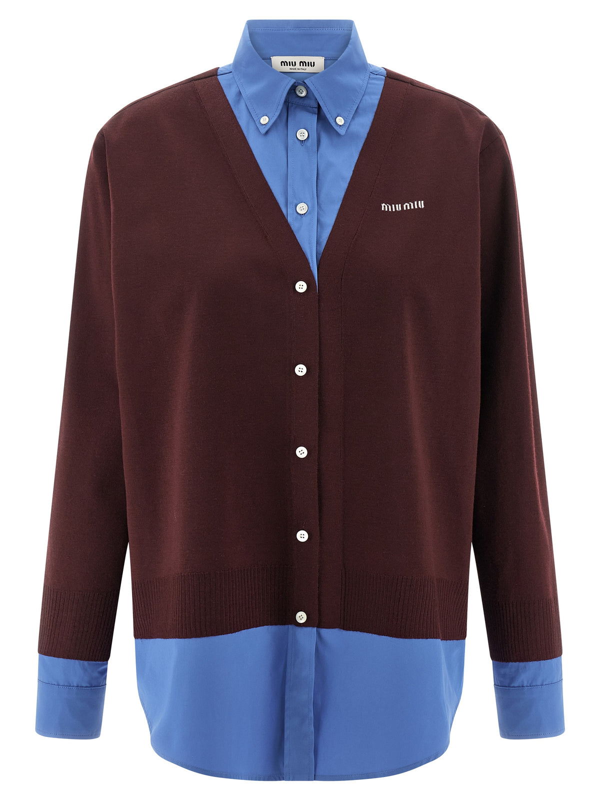 Miu Miu Women Poplin And Cashmere Shirt MIU MIU