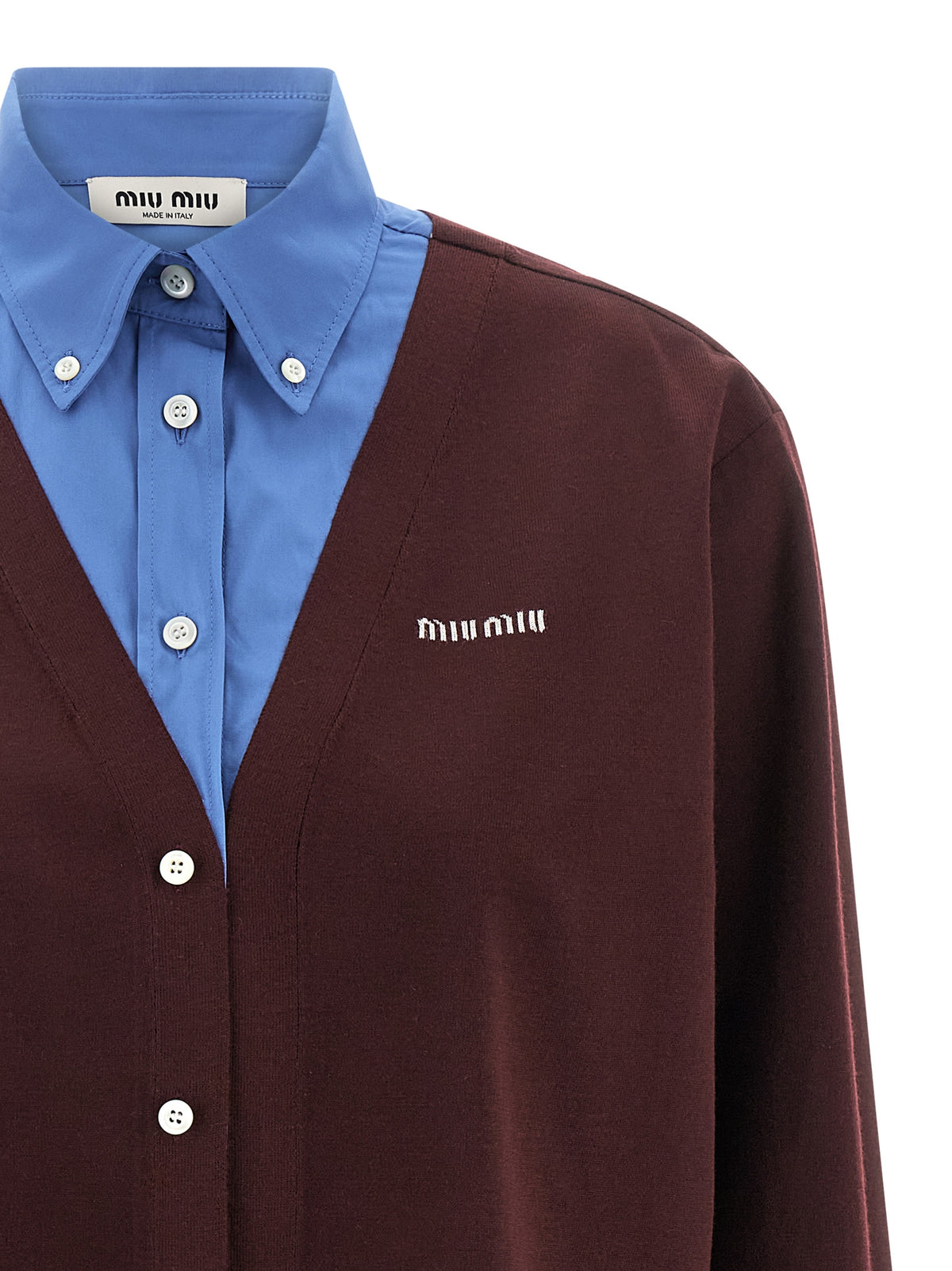 Miu Miu Women Poplin And Cashmere Shirt MIU MIU