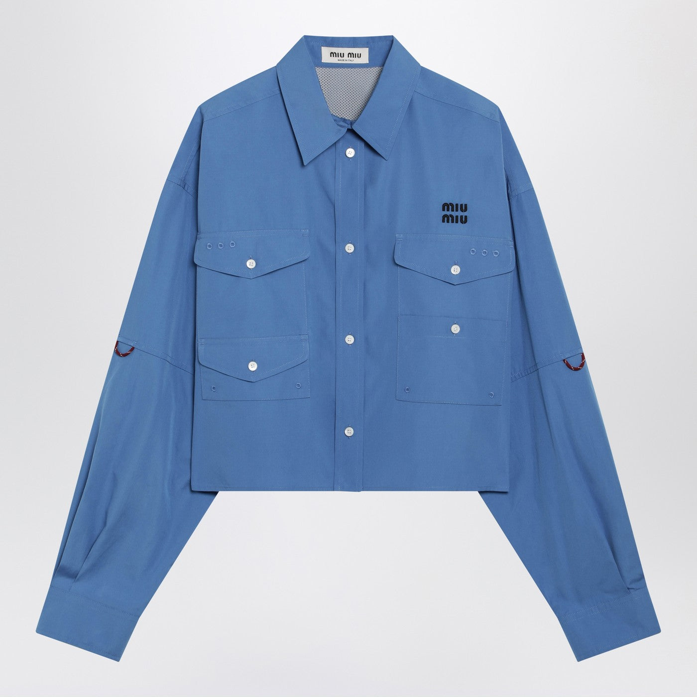 Miu Miu Periwinkle Boxy Cotton Shirt Women MIU MIU