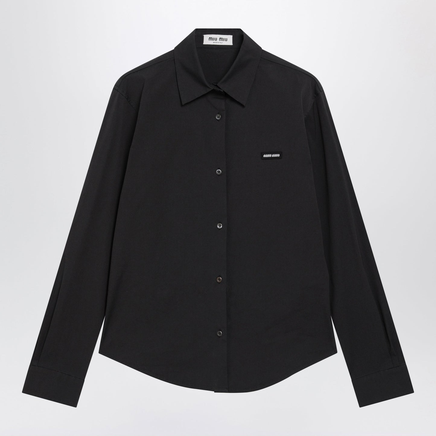 Miu Miu Black Stretch Poplin Shirt Women MIU MIU