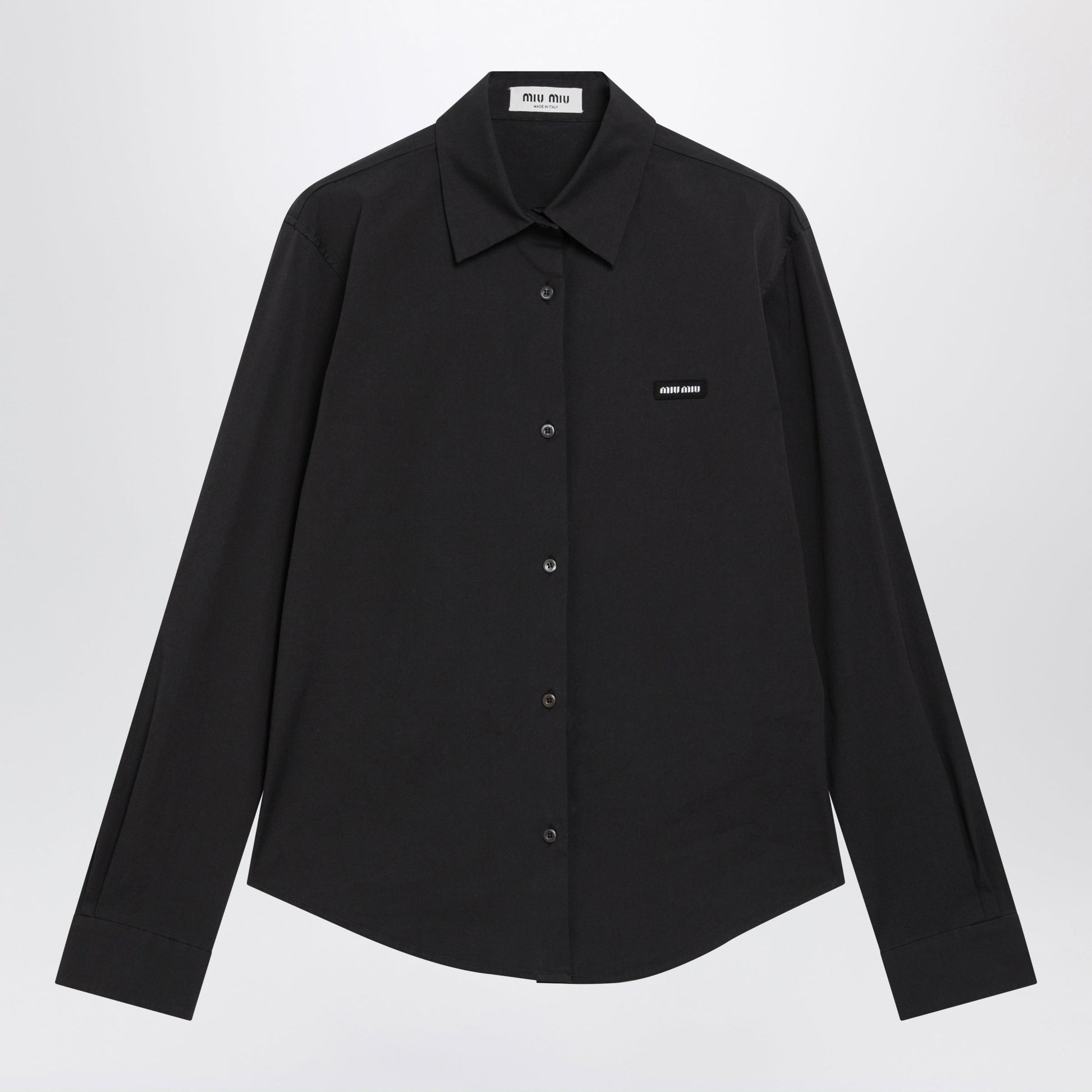 Miu Miu Black Stretch Poplin Shirt Women MIU MIU