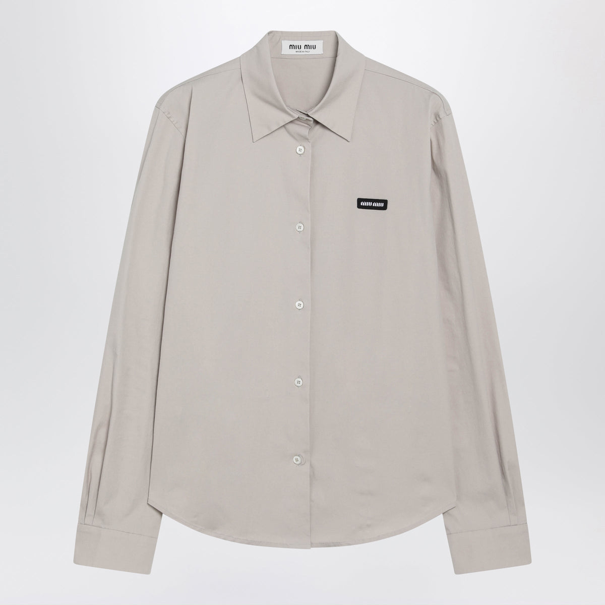 Miu Miu Shirt In Stretch Poplin, Chalk Women MIU MIU