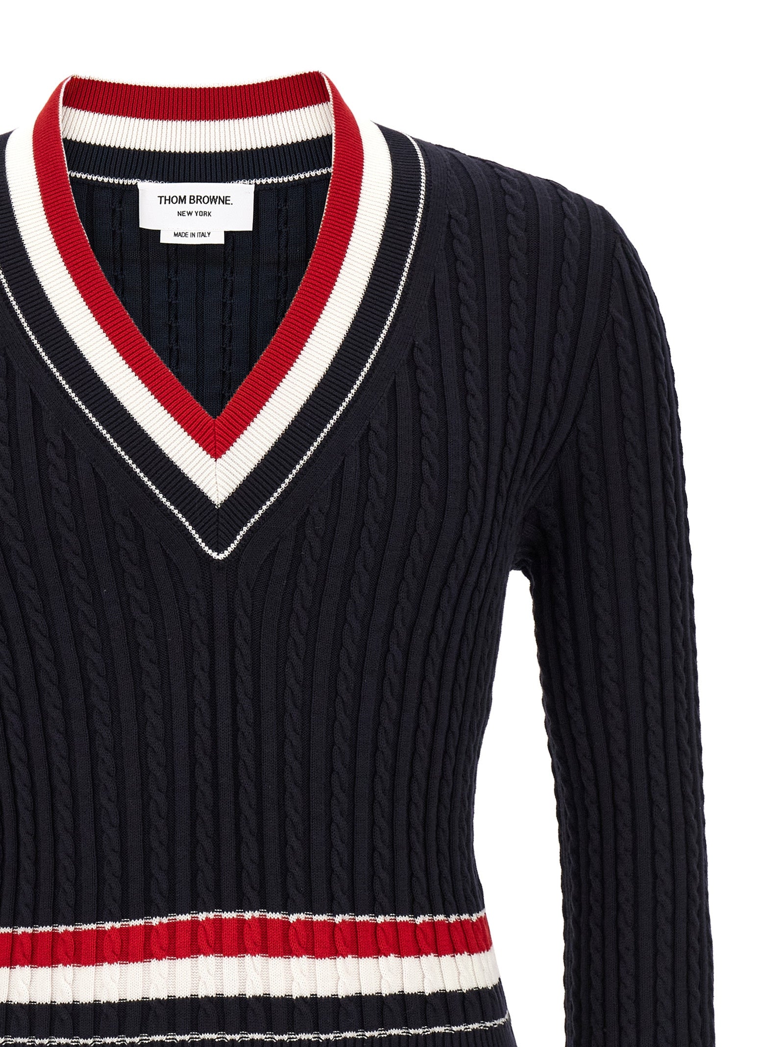 Thom Browne Men Rwb Intarsia Sweater THOM BROWNE