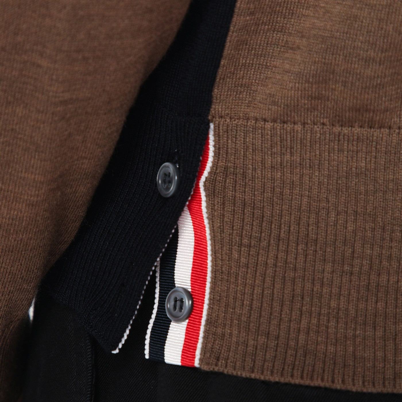 Thom Browne Navy/Grey/Brown Wool Cardigan Men THOM BROWNE