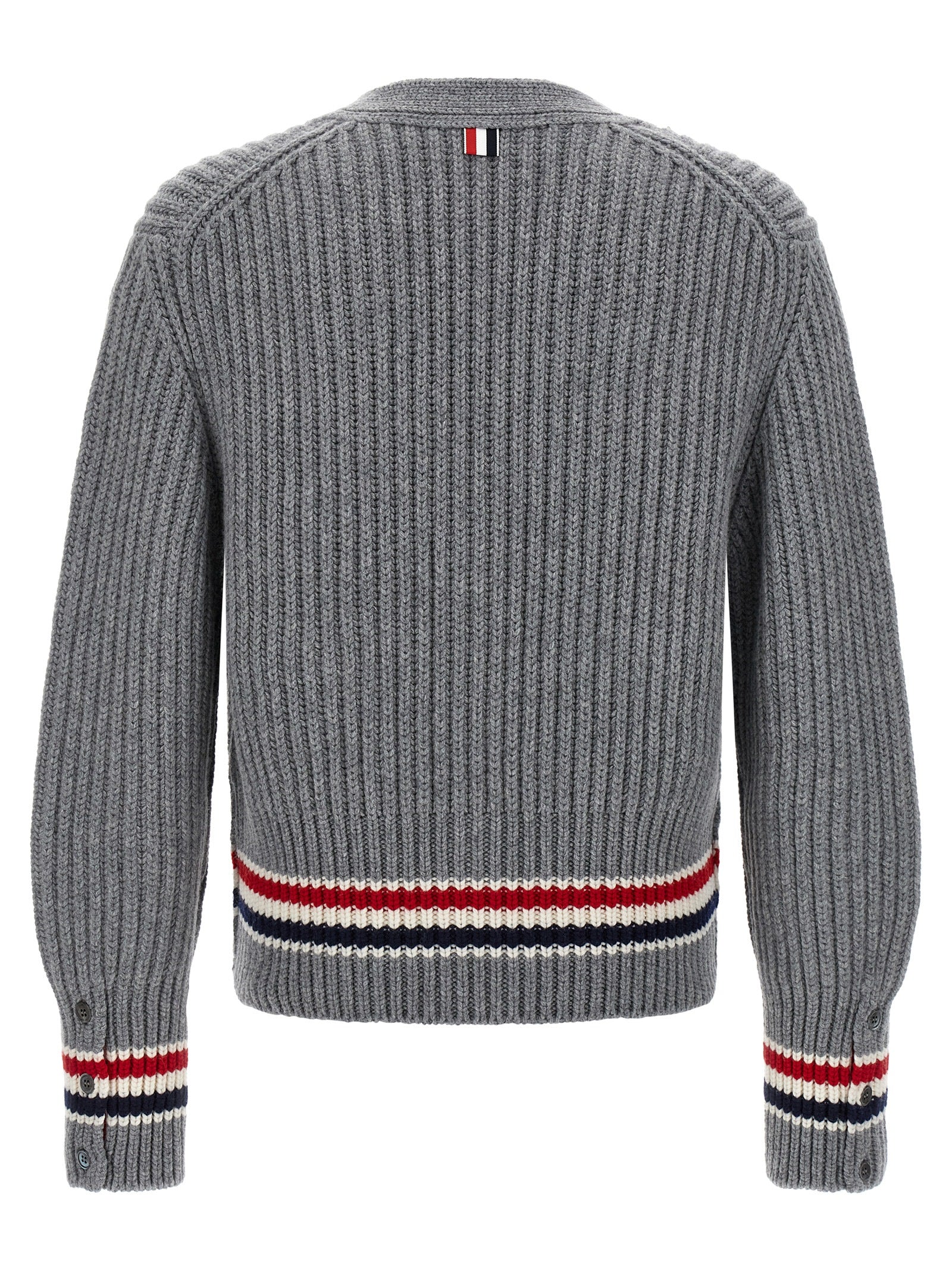 Thom Browne Men Rwb Tape Cardigan THOM BROWNE