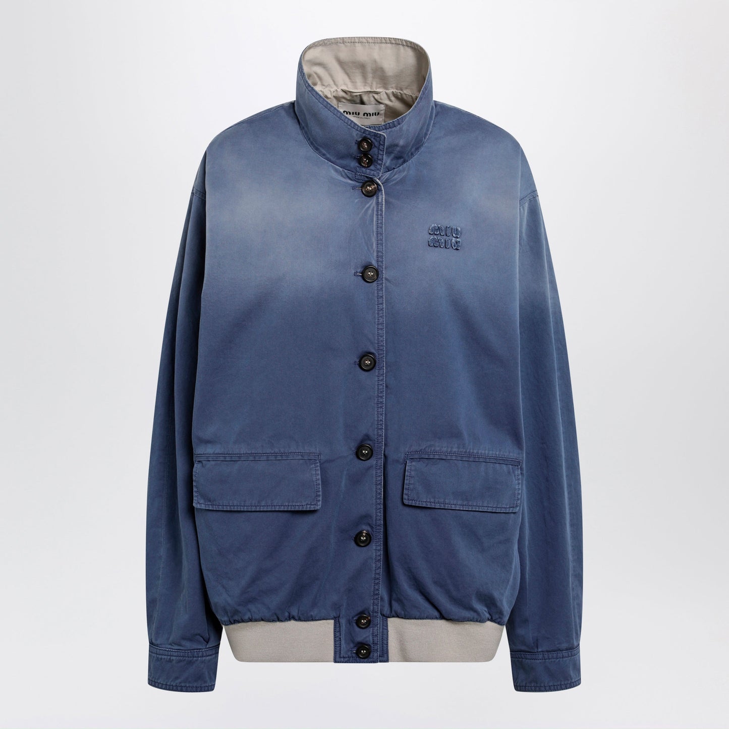 Miu Miu Blue/Lime Old-Washed Twill Blouson Women MIU MIU
