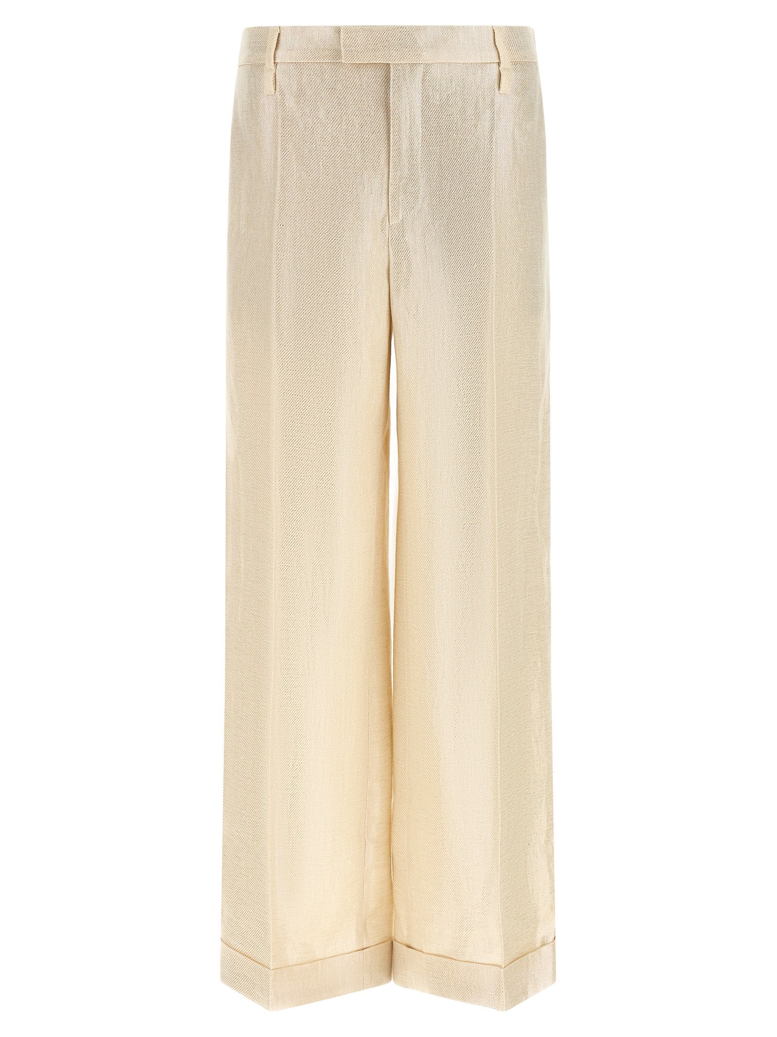 Brunello Cucinelli Women Lamé Linen Pants BRUNELLO CUCINELLI