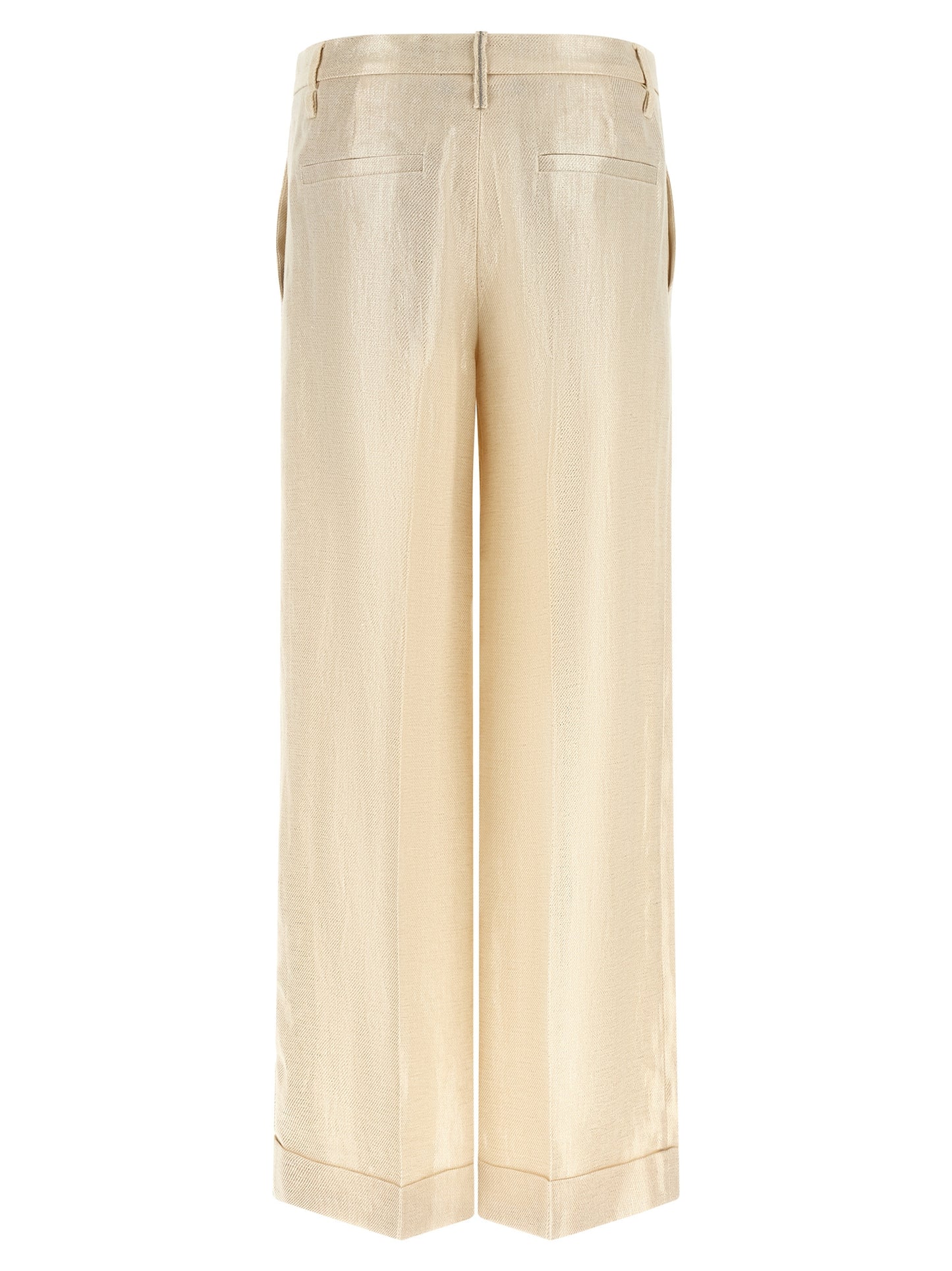 Brunello Cucinelli Women Lamé Linen Pants BRUNELLO CUCINELLI