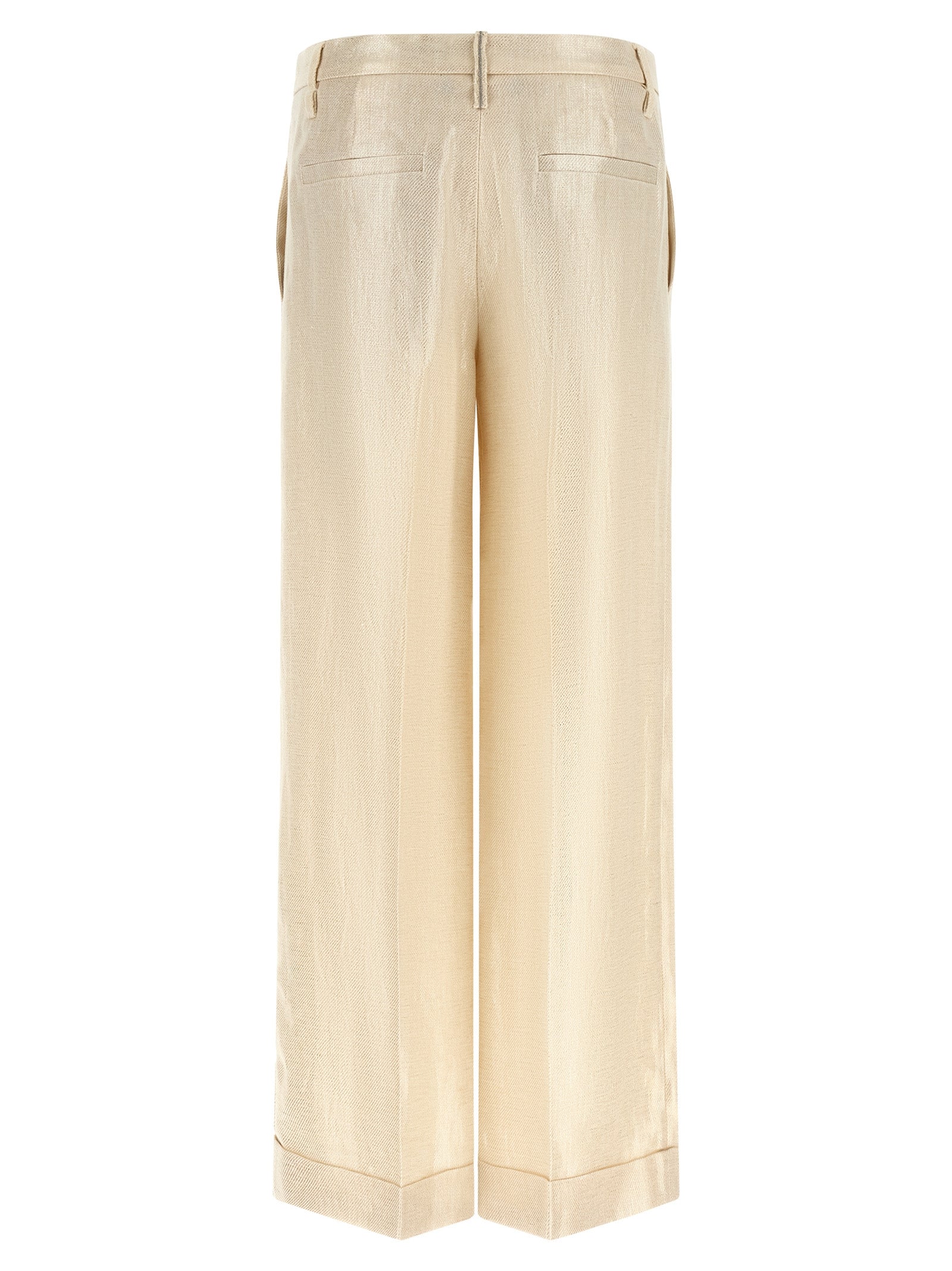 Brunello Cucinelli Women Lamé Linen Pants BRUNELLO CUCINELLI