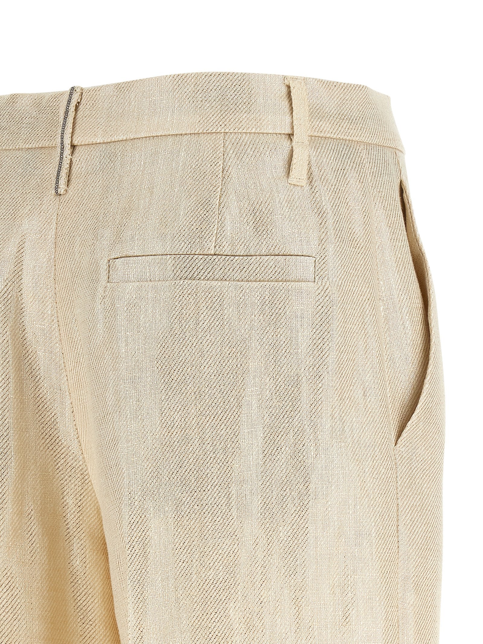 Brunello Cucinelli Women Lamé Linen Pants BRUNELLO CUCINELLI