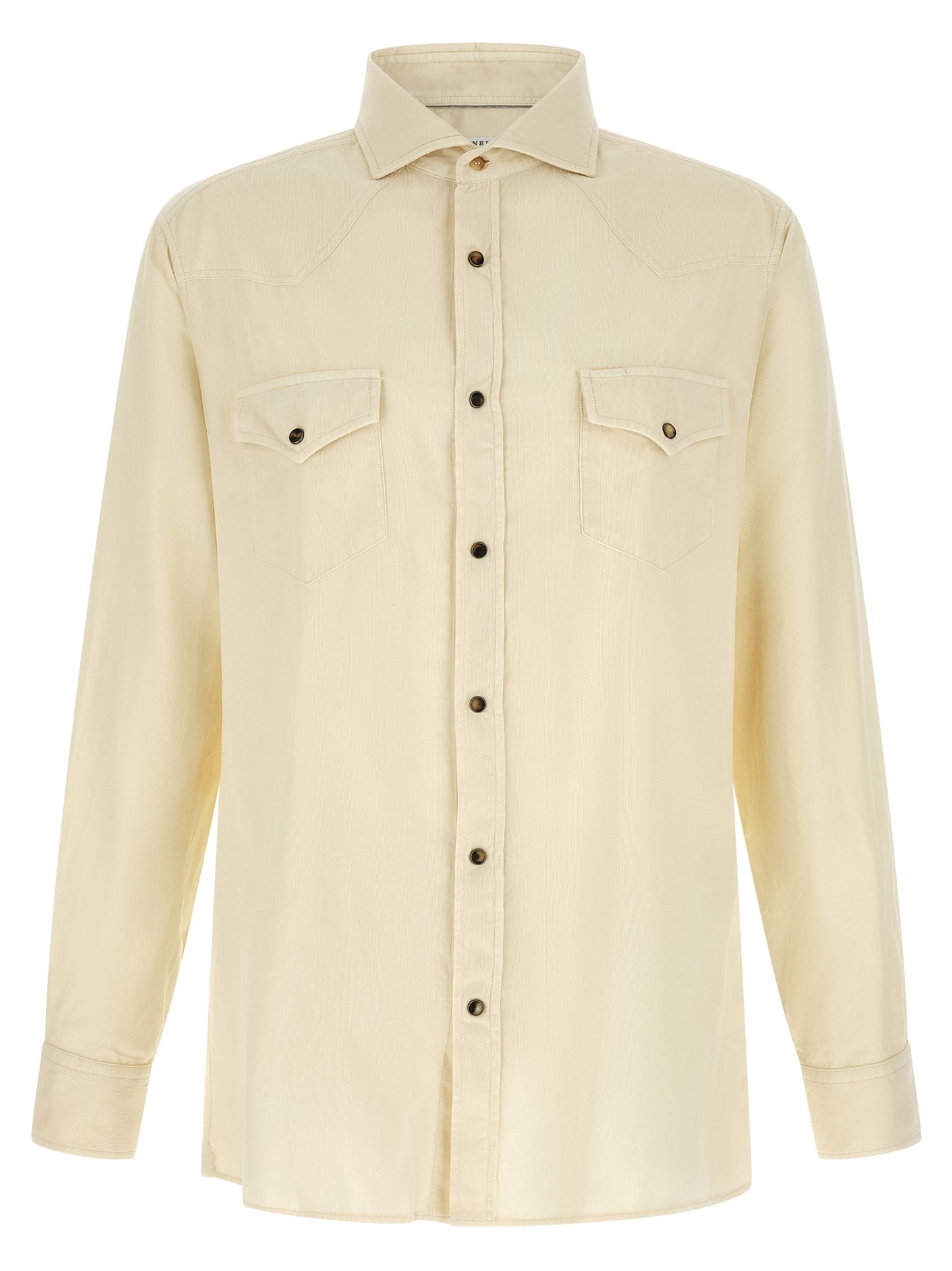 Brunello Cucinelli Men Western Velvet Shirt BRUNELLO CUCINELLI