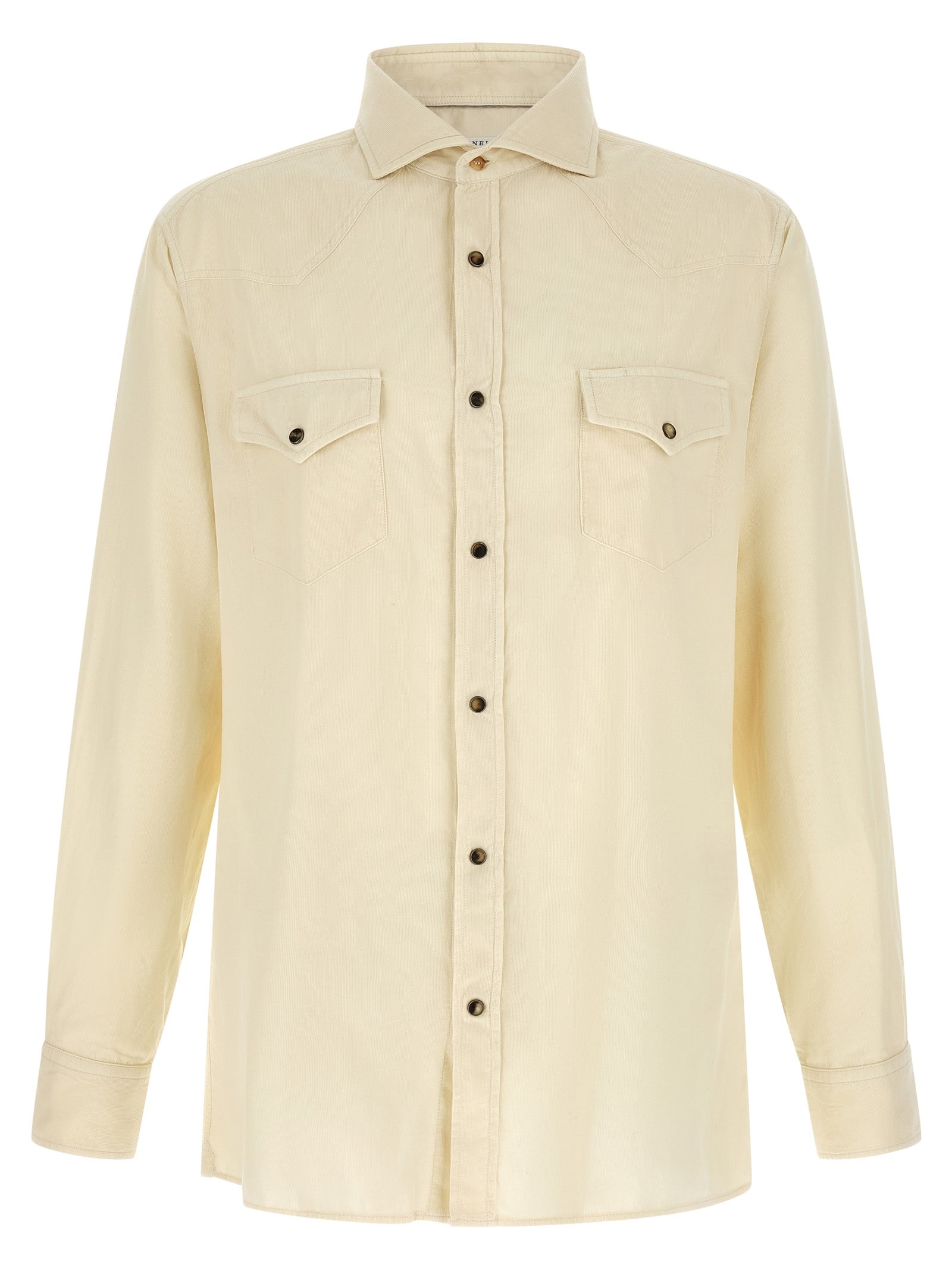 Brunello Cucinelli Men Western Velvet Shirt BRUNELLO CUCINELLI