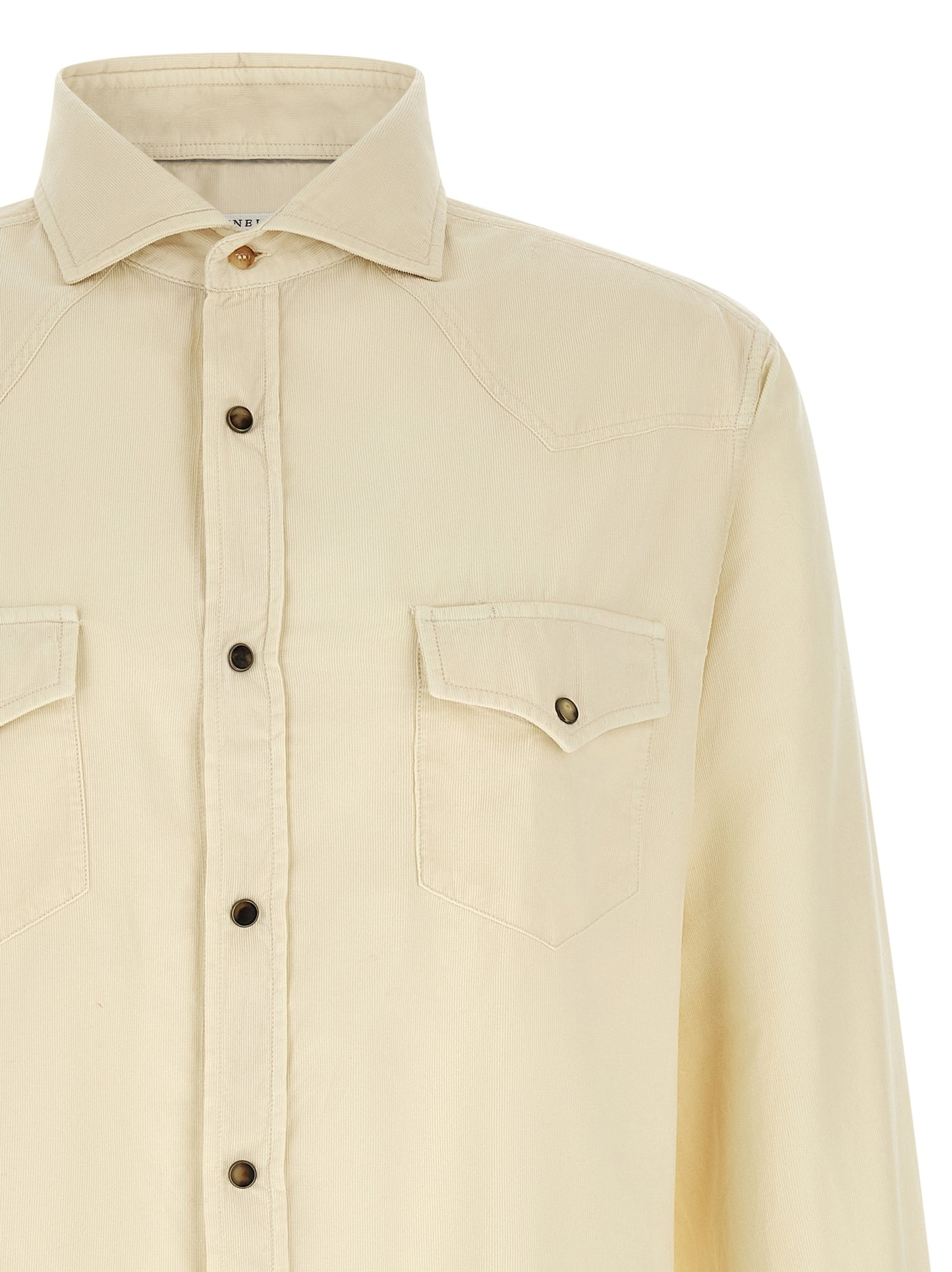 Brunello Cucinelli Men Western Velvet Shirt BRUNELLO CUCINELLI