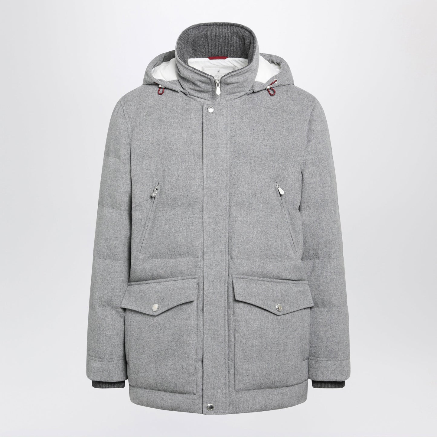 Brunello Cucinelli Light Grey Wool Parka Men BRUNELLO CUCINELLI
