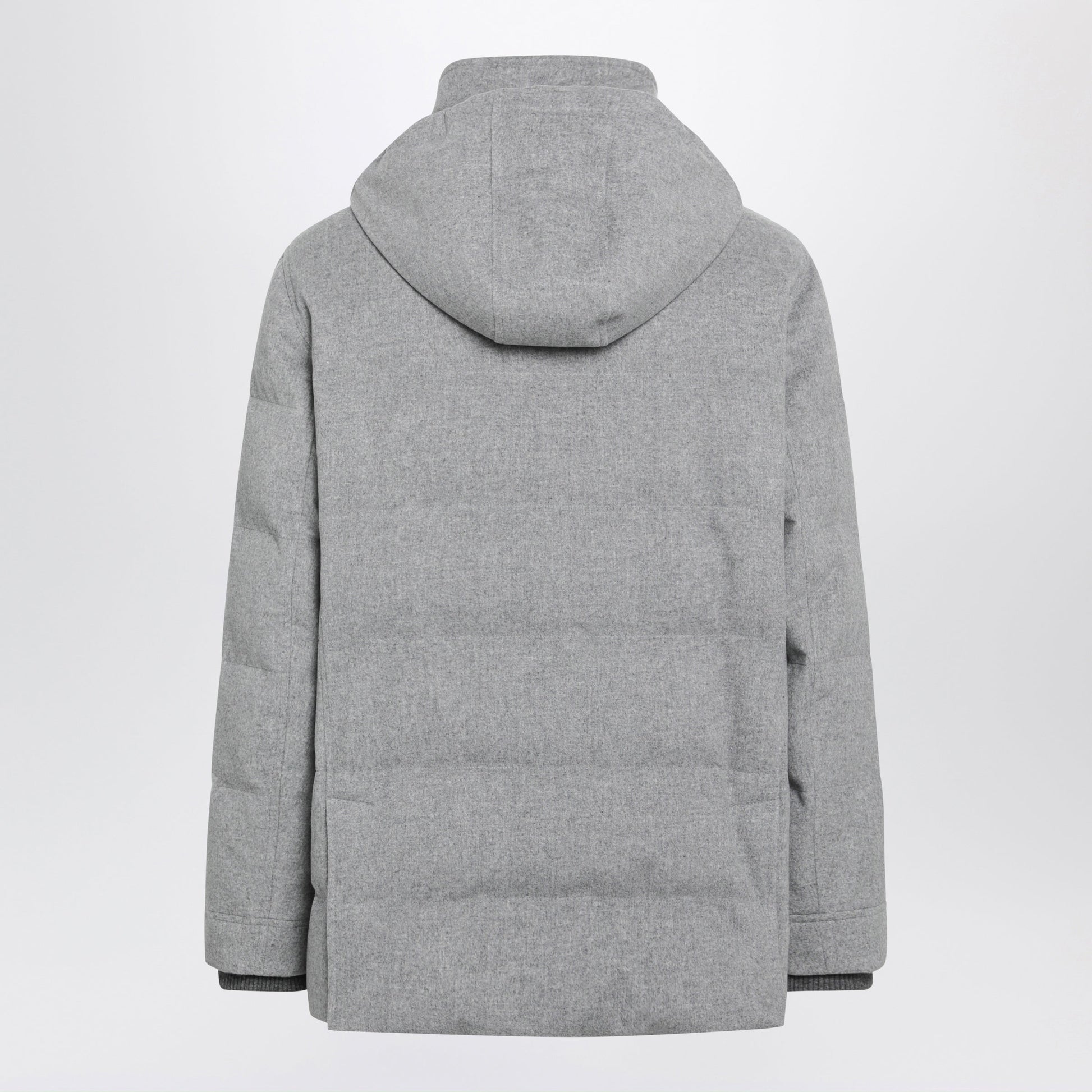 Brunello Cucinelli Light Grey Wool Parka Men BRUNELLO CUCINELLI