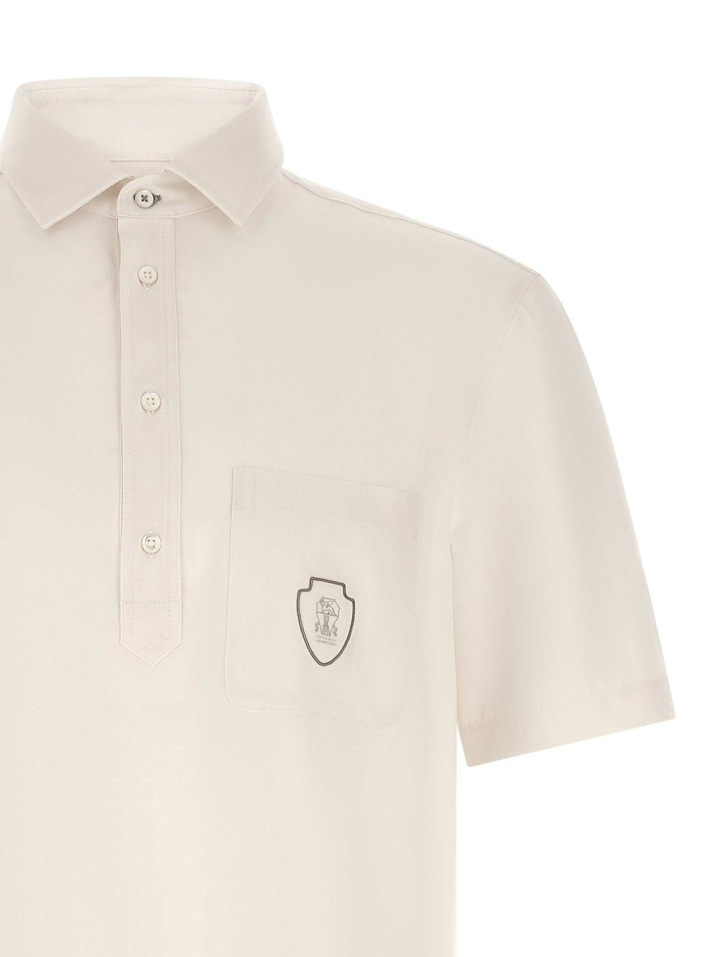 Brunello Cucinelli Men Heraldic Logo Polo Shirt BRUNELLO CUCINELLI