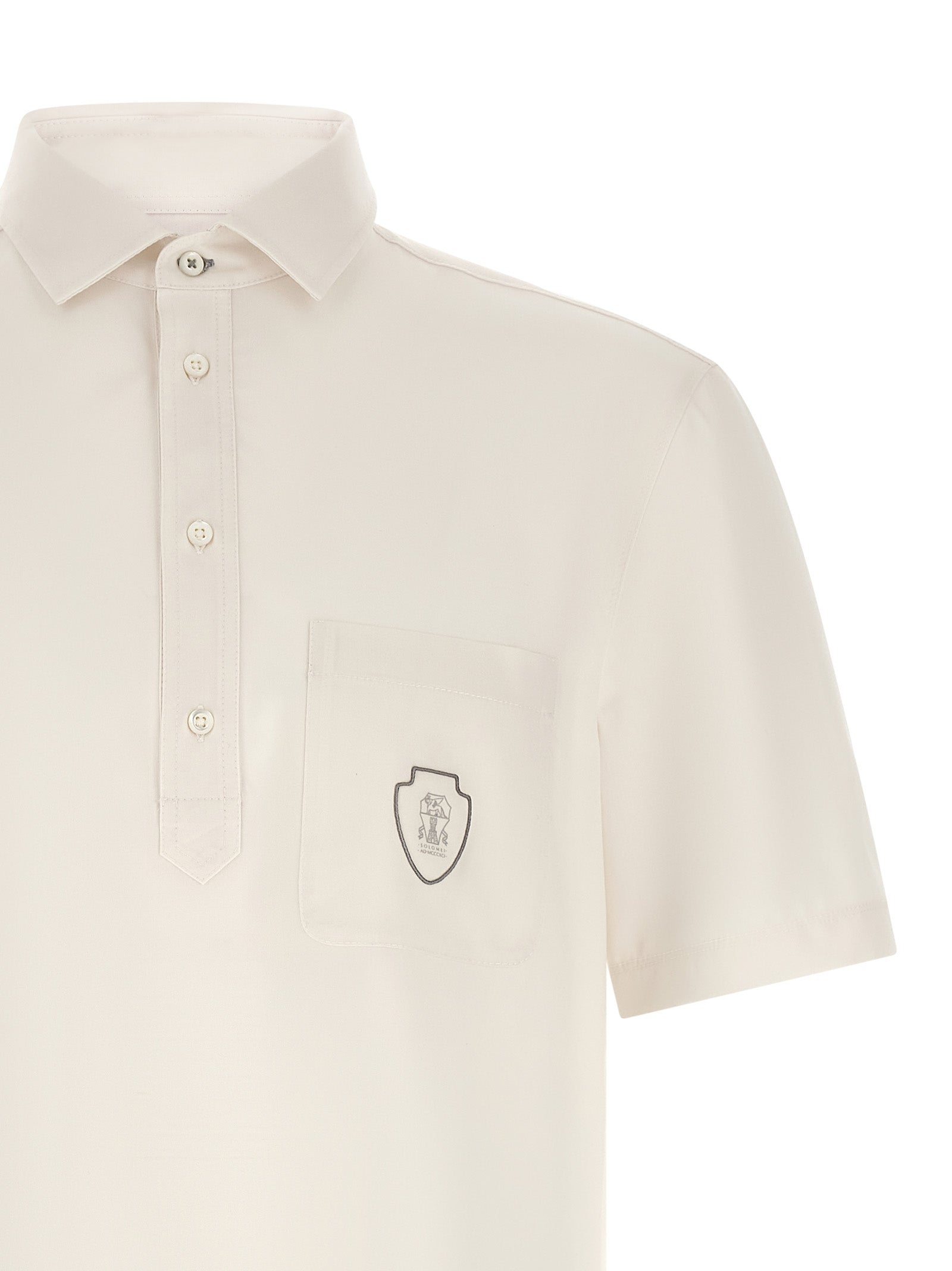 Brunello Cucinelli Men Heraldic Logo Polo Shirt BRUNELLO CUCINELLI