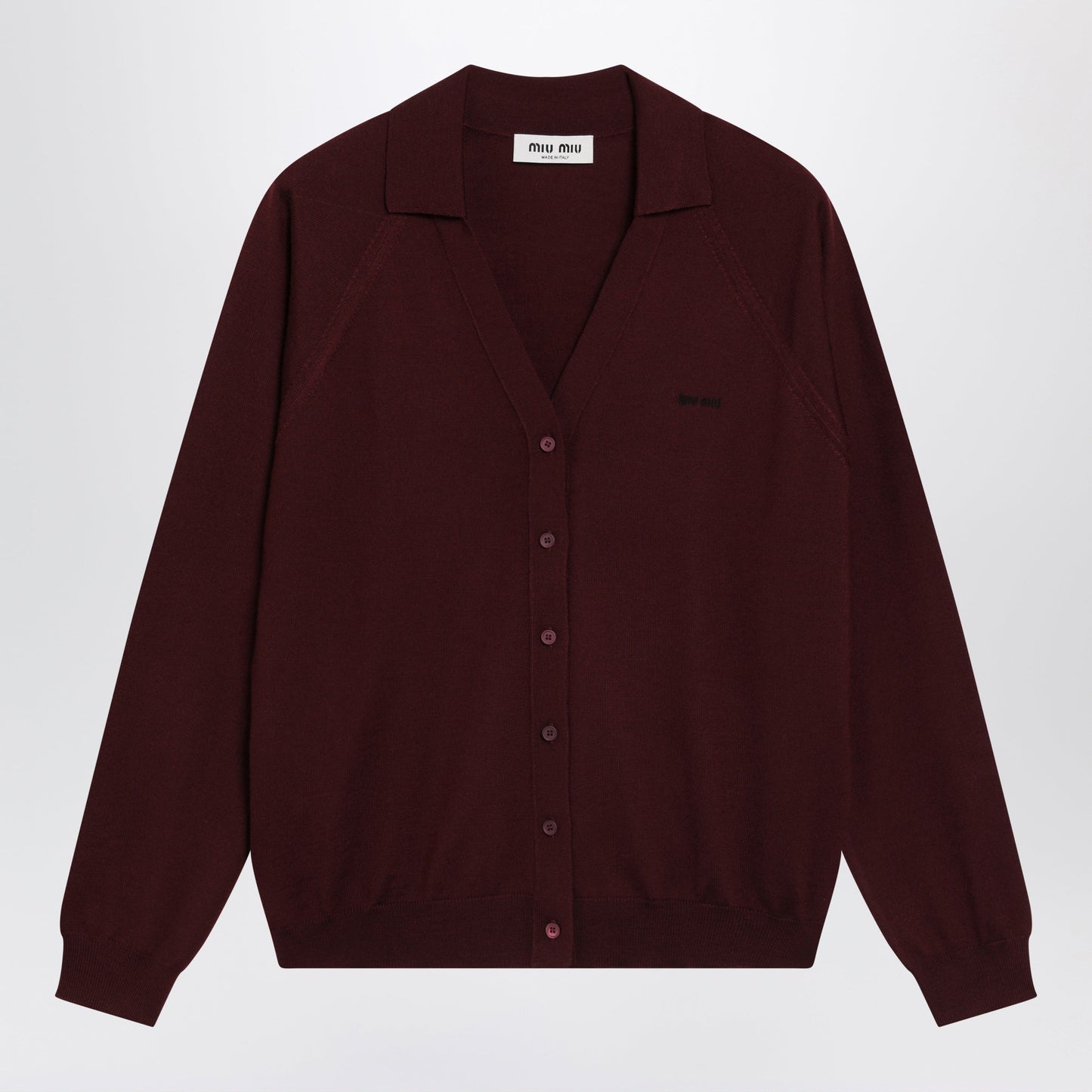 Miu Miu Cardigan In Amaranth Wool Women MIU MIU