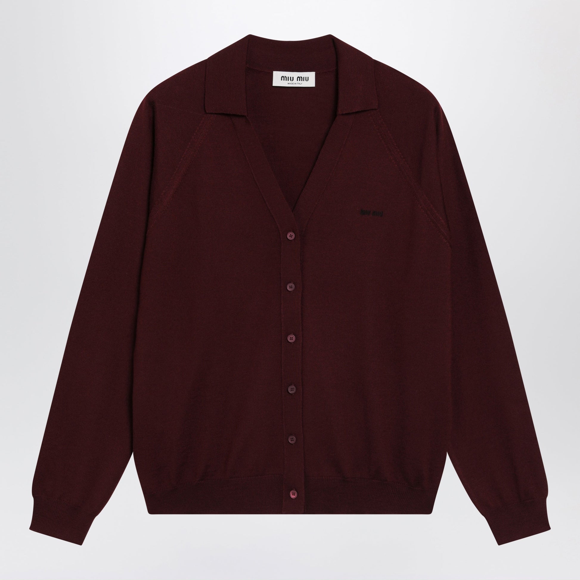 Miu Miu Cardigan In Amaranth Wool Women MIU MIU