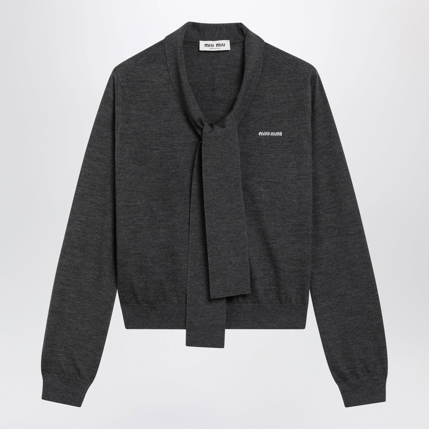 Miu Miu Anthracite Wool Cardigan Women MIU MIU