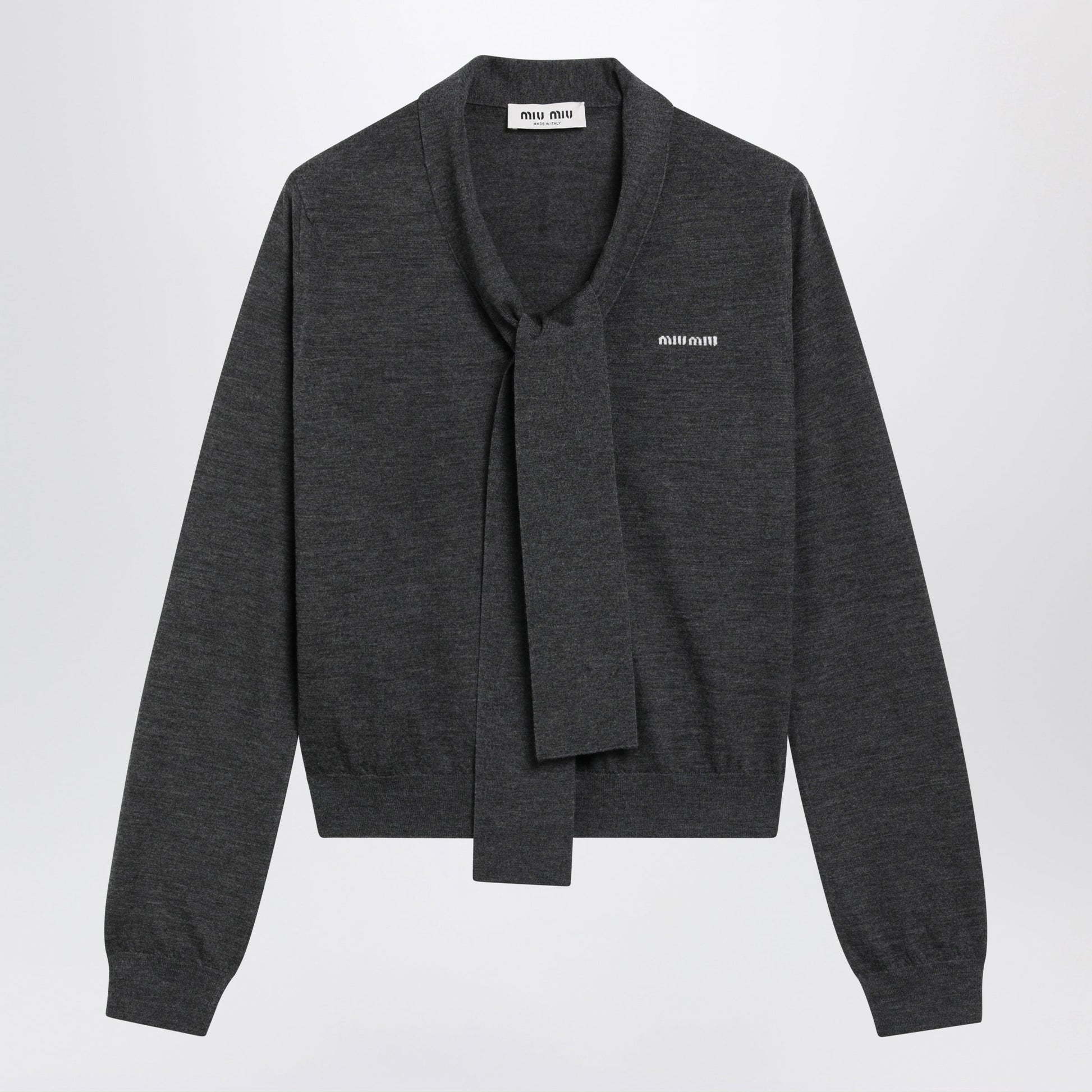 Miu Miu Anthracite Wool Cardigan Women MIU MIU