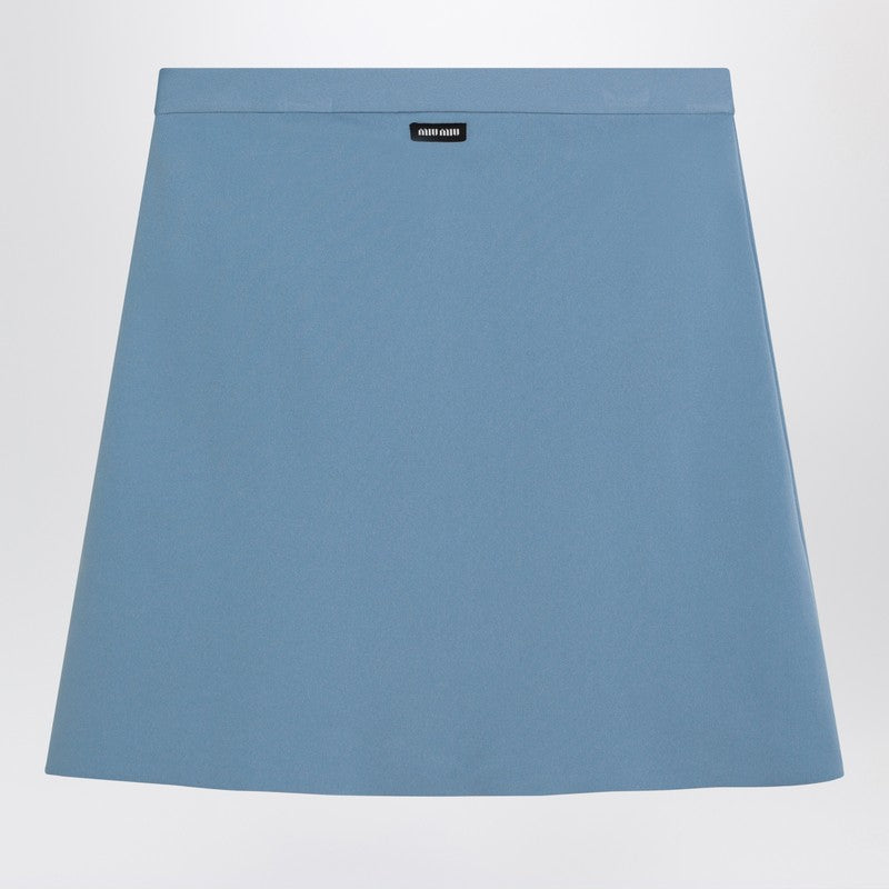 Miu Miu Light Blue Skirt In Technical Yarn Women MIU MIU