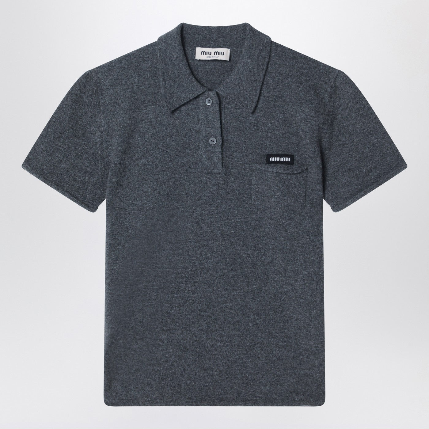 Miu Miu Slate Grey Cashmere Polo Shirt Women MIU MIU
