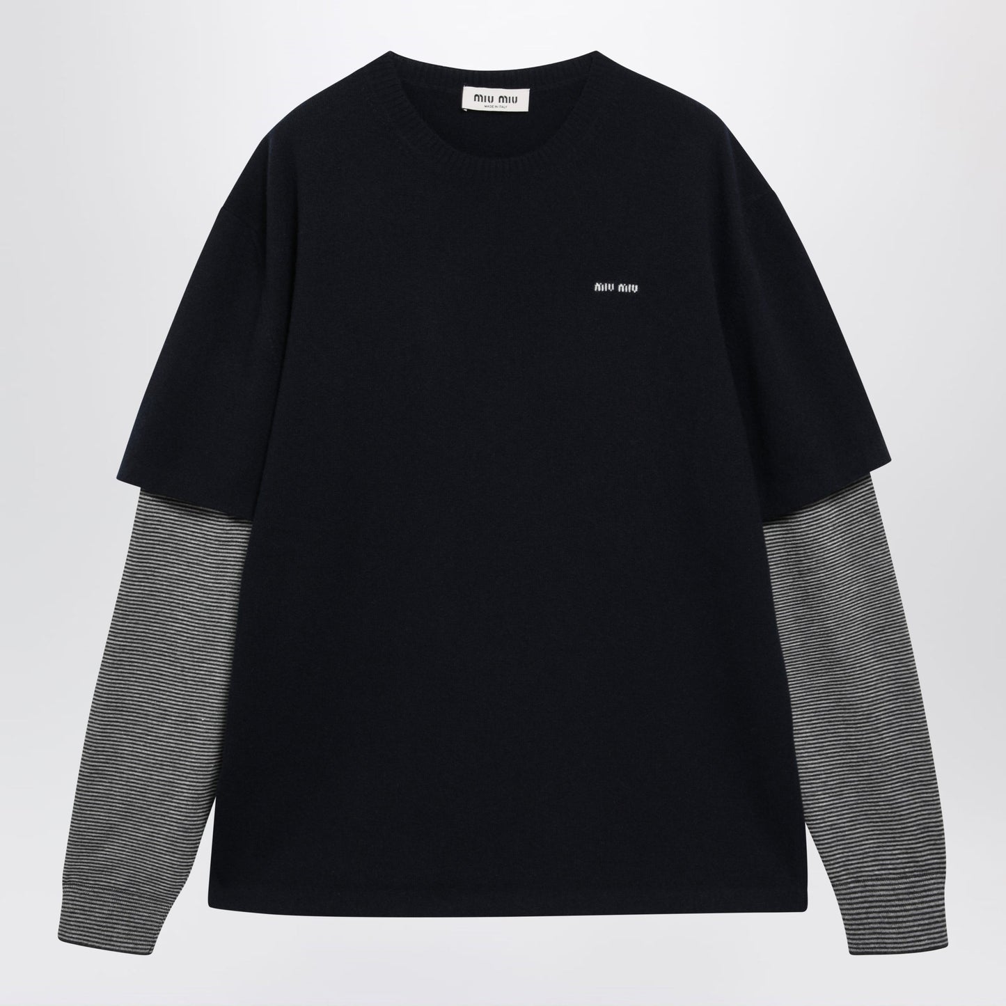 Miu Miu Blue Wool And Cashmere Sweater Women MIU MIU