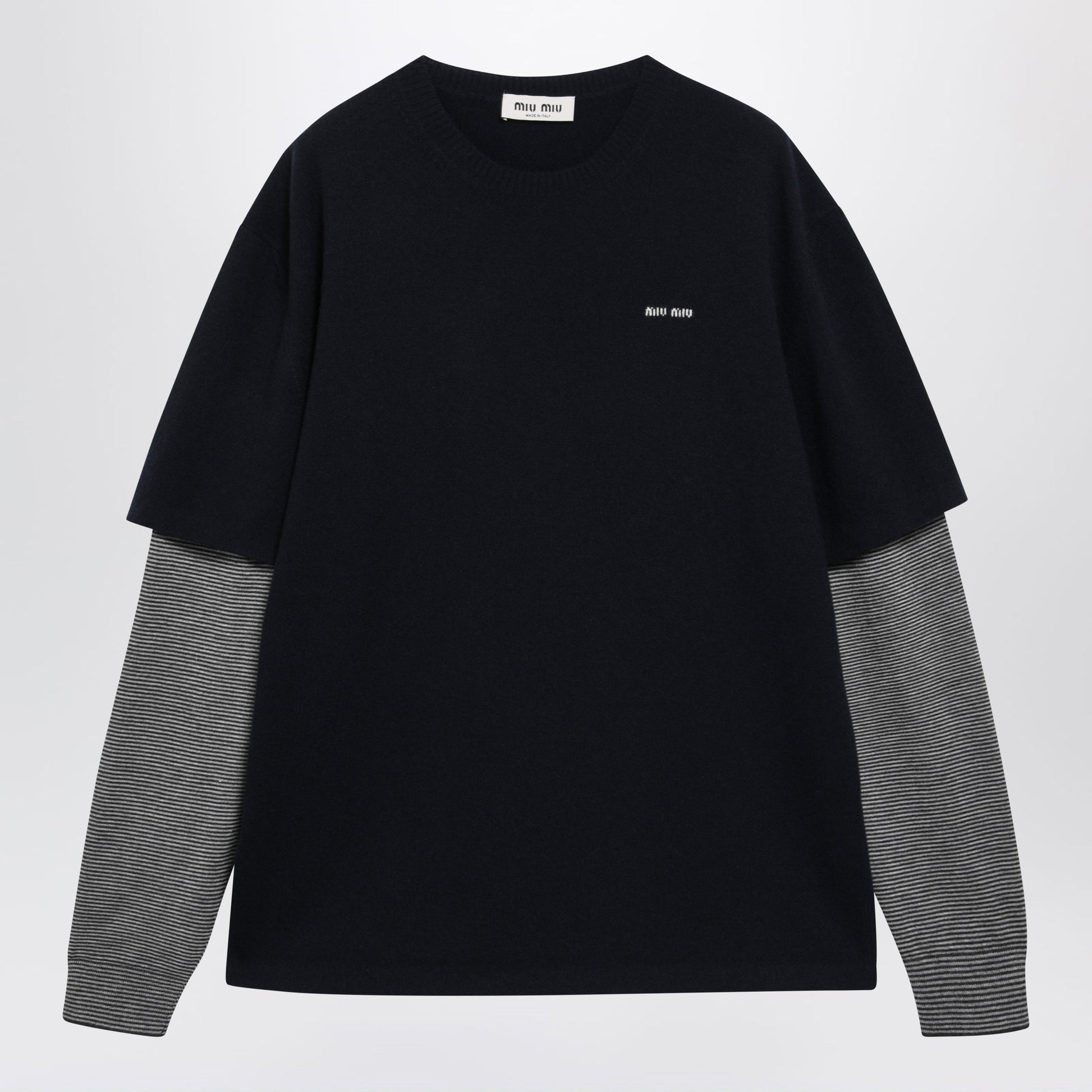 Miu Miu Blue Wool And Cashmere Sweater Women MIU MIU