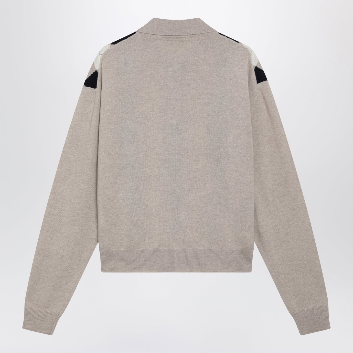 Miu Miu Argyle Beige Cashmere Polo Shirt Women MIU MIU