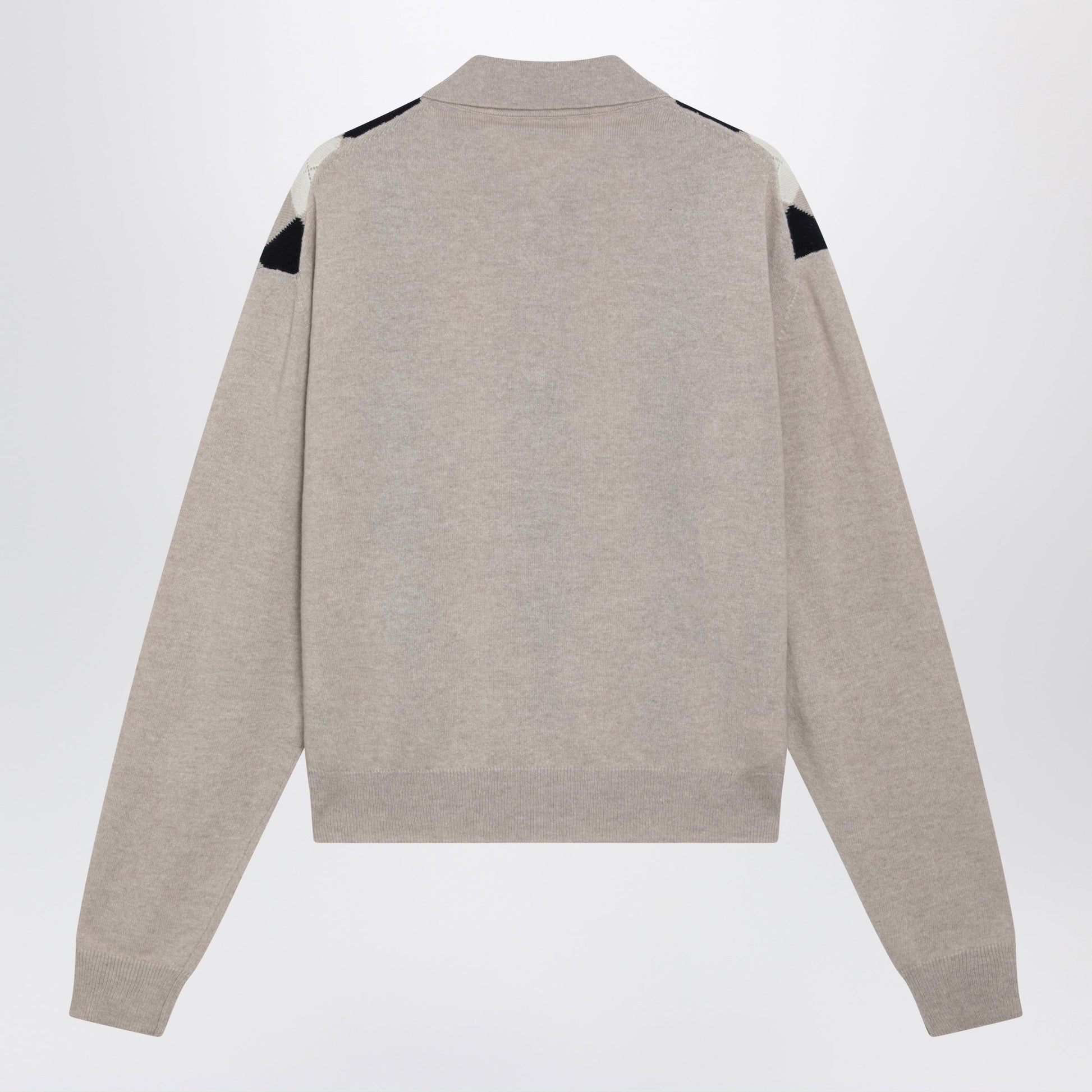 Miu Miu Argyle Beige Cashmere Polo Shirt Women MIU MIU
