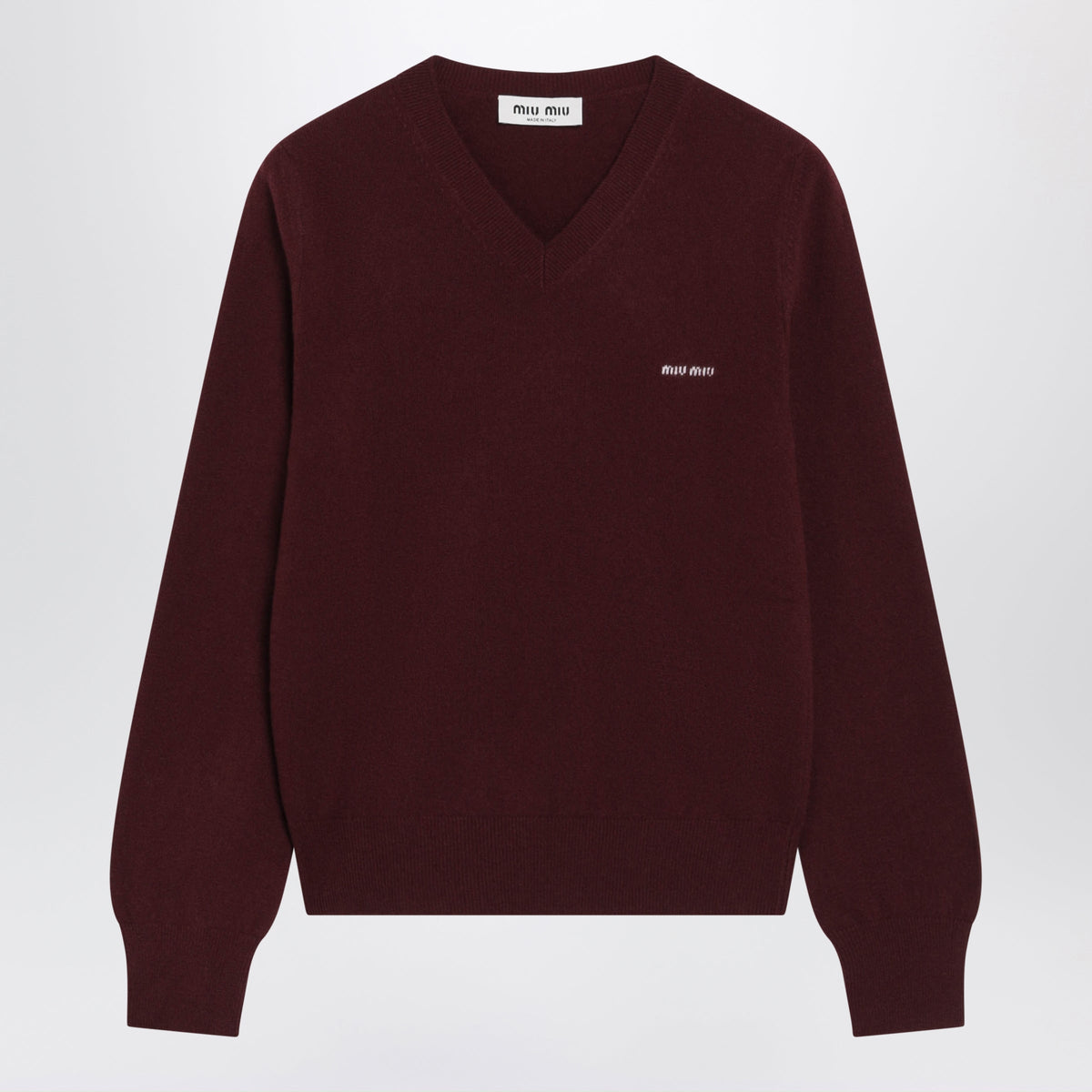 Miu Miu Amaranto V-Neck Wool Sweater Women MIU MIU