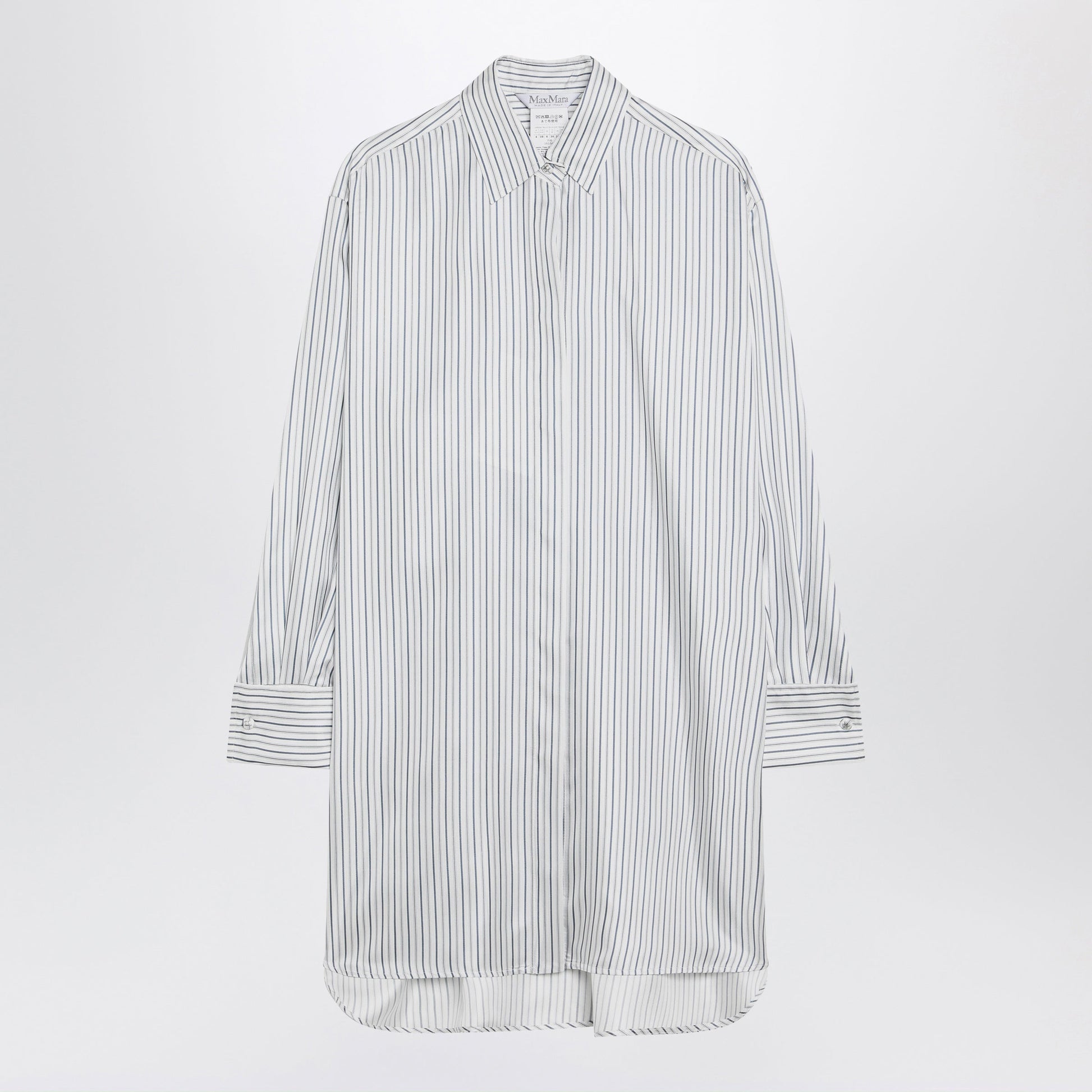 Max Mara Oversized Striped Silk Shirt Women MAX MARA
