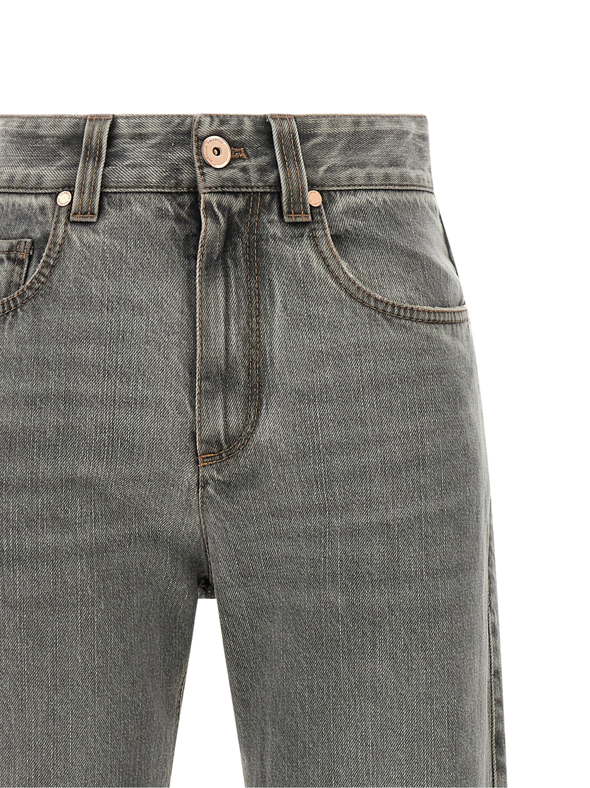 Brunello Cucinelli Women Grey 'Contemporary Loose' Jeans BRUNELLO CUCINELLI