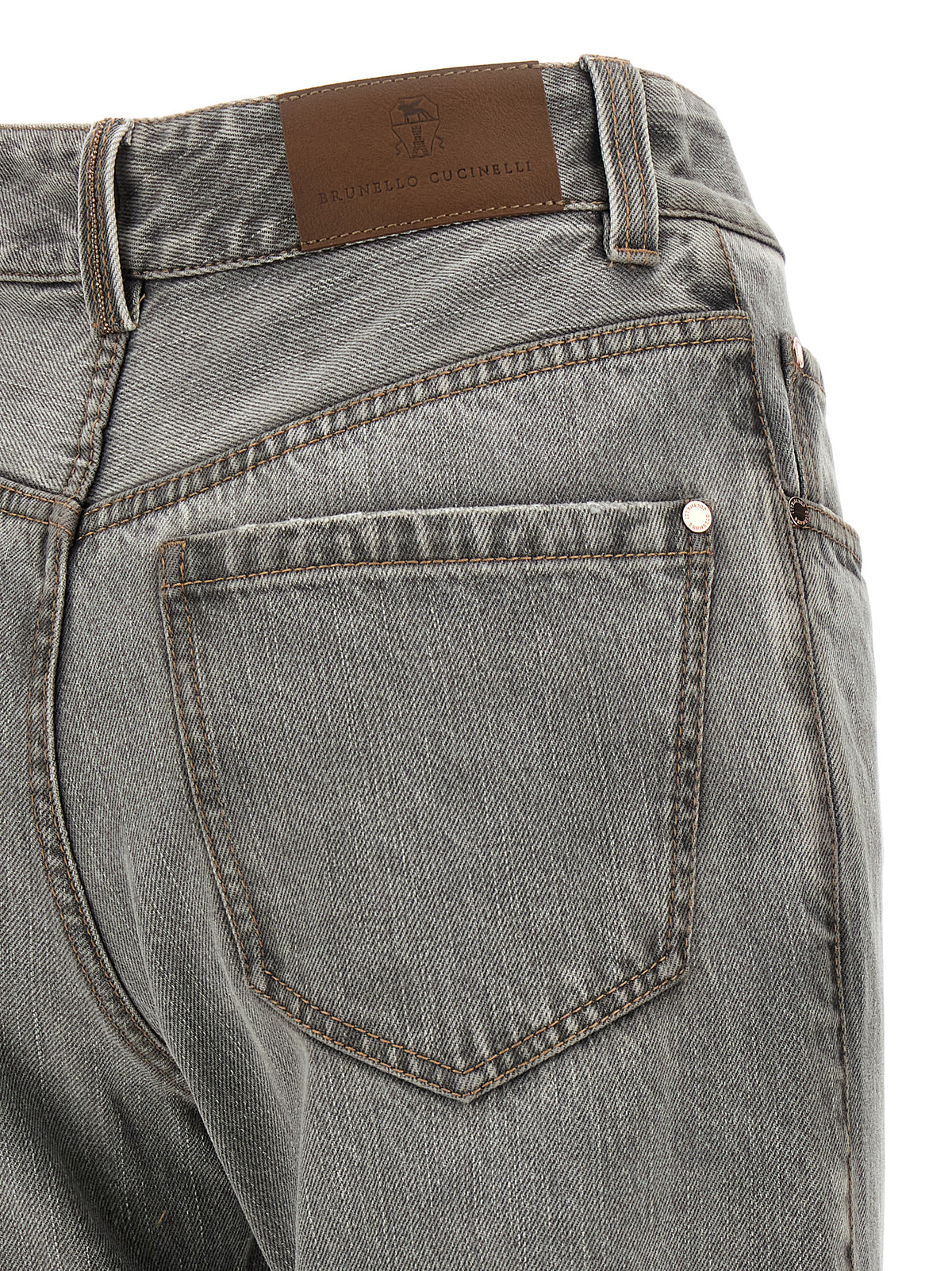 Brunello Cucinelli Women Grey 'Contemporary Loose' Jeans BRUNELLO CUCINELLI