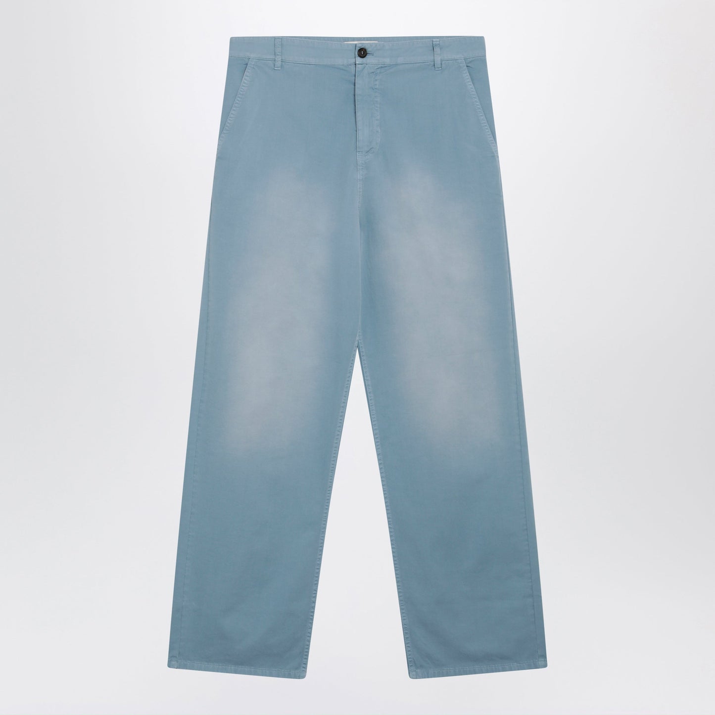Miu Miu Garment-Dyed Cotton Twill Trousers In Astral Women MIU MIU