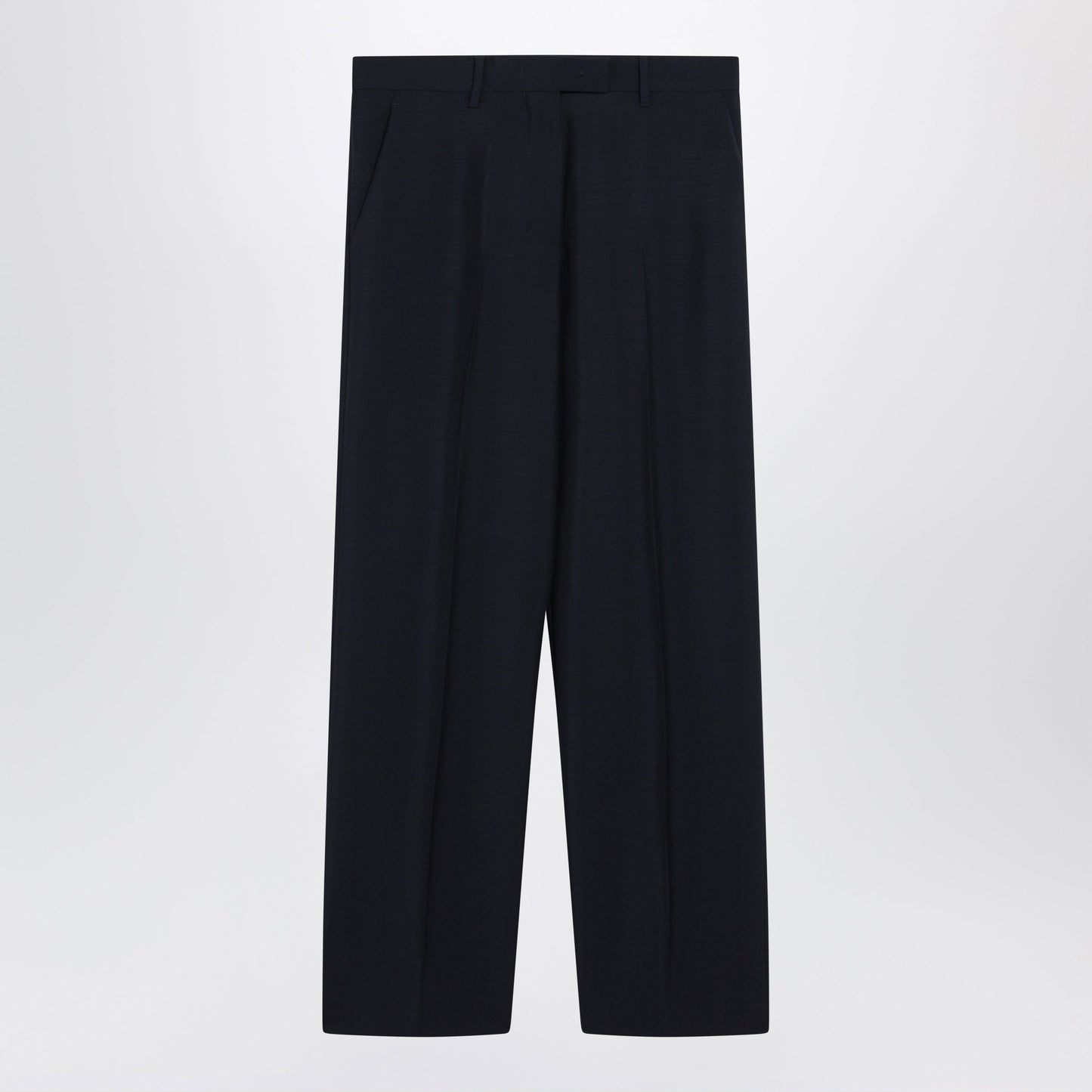 Miu Miu Navy Blue Wool-Blend Trousers Women MIU MIU