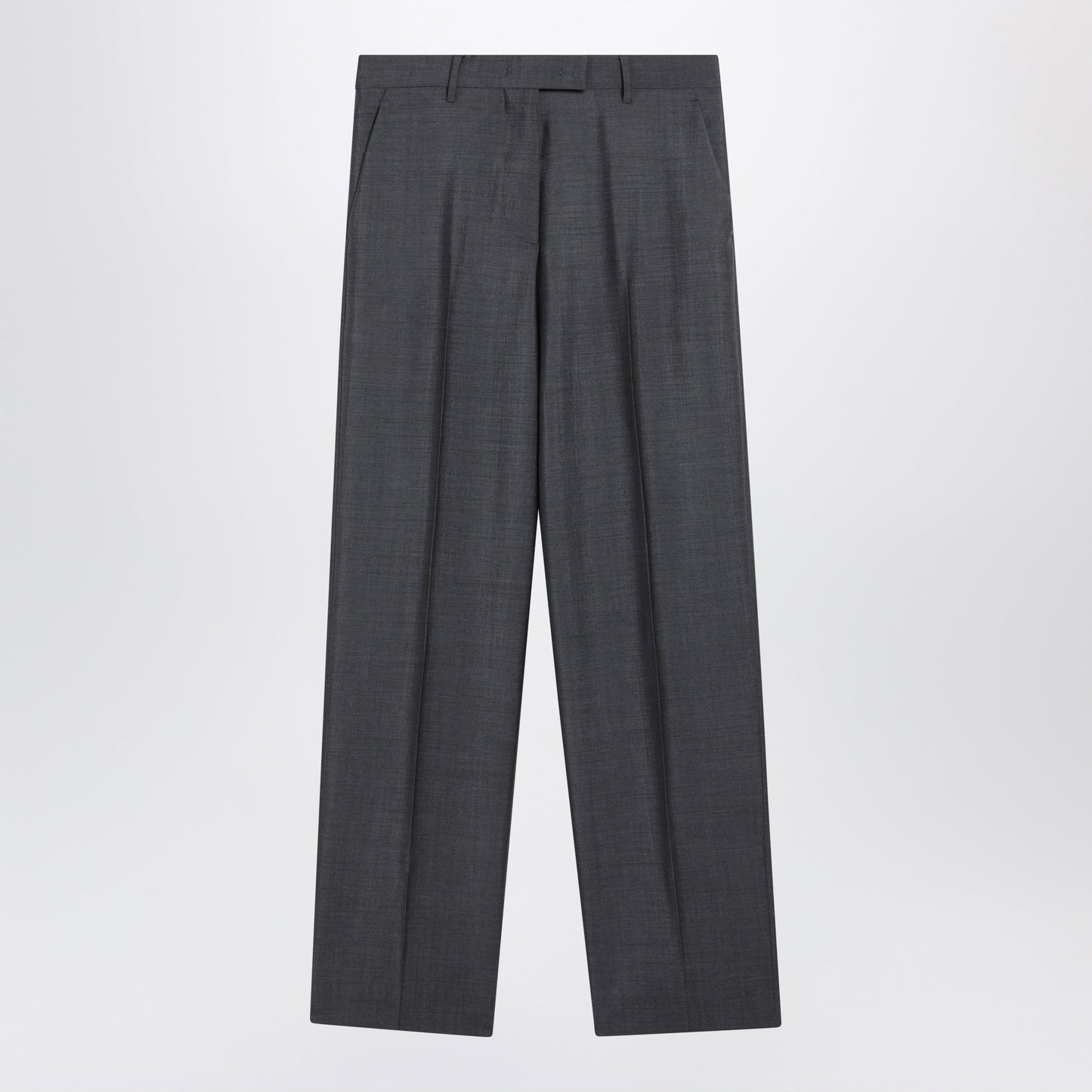 Miu Miu Grey Wool-Blend Trousers Women MIU MIU