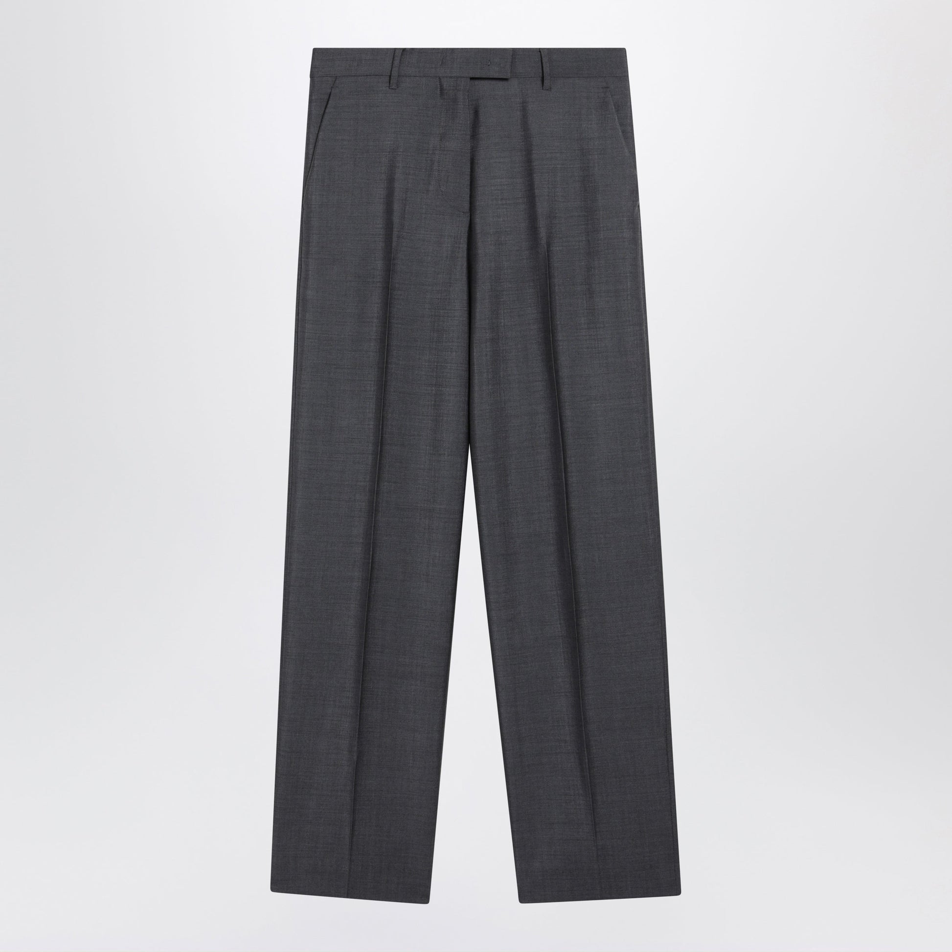 Miu Miu Grey Wool-Blend Trousers Women MIU MIU