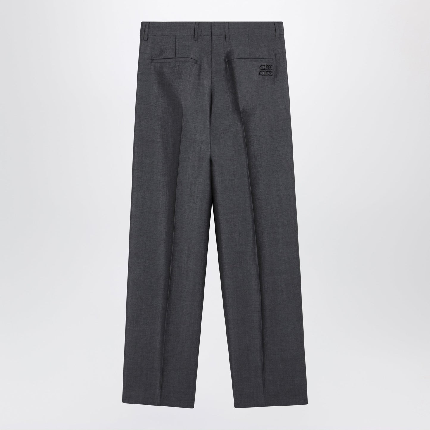 Miu Miu Grey Wool-Blend Trousers Women MIU MIU