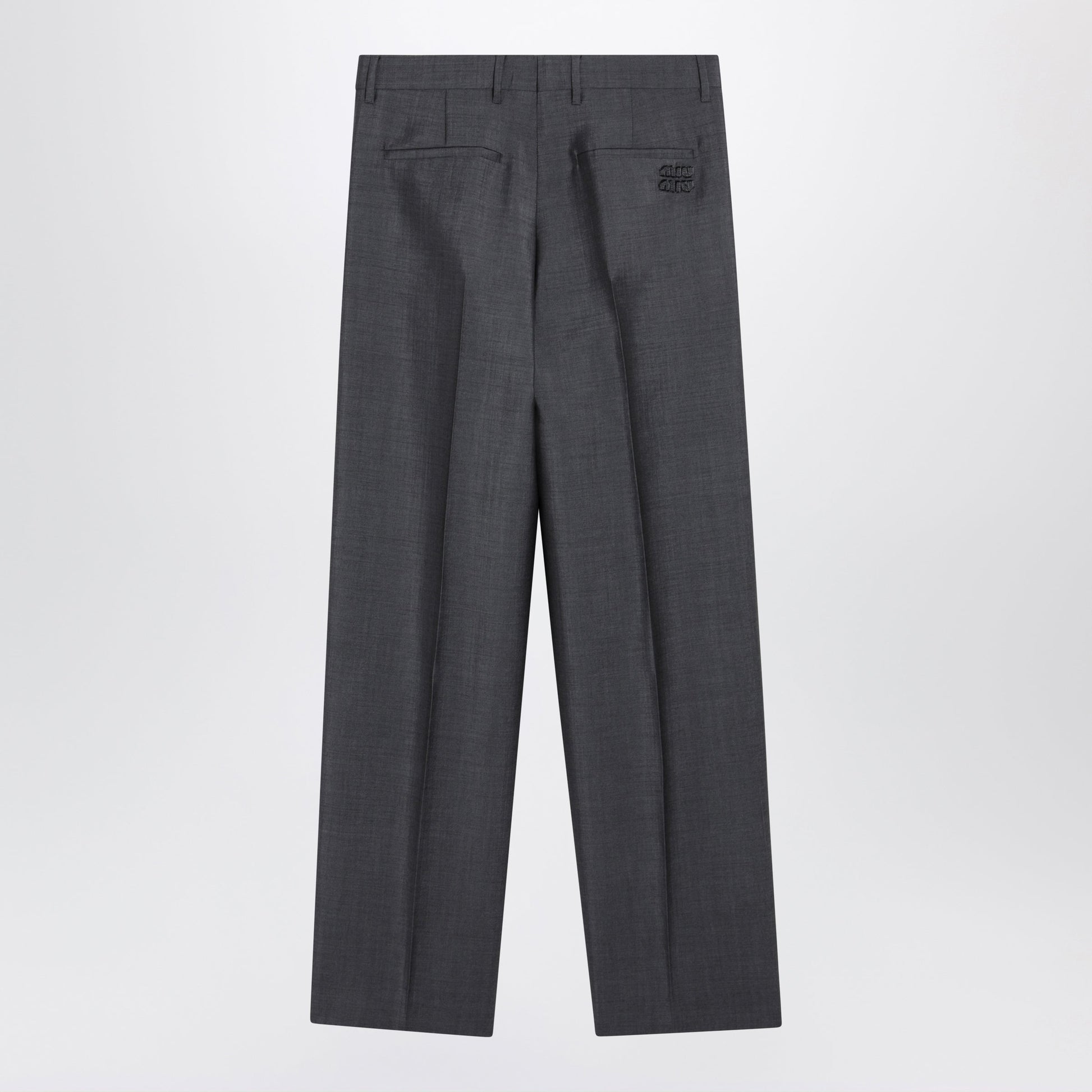 Miu Miu Grey Wool-Blend Trousers Women MIU MIU