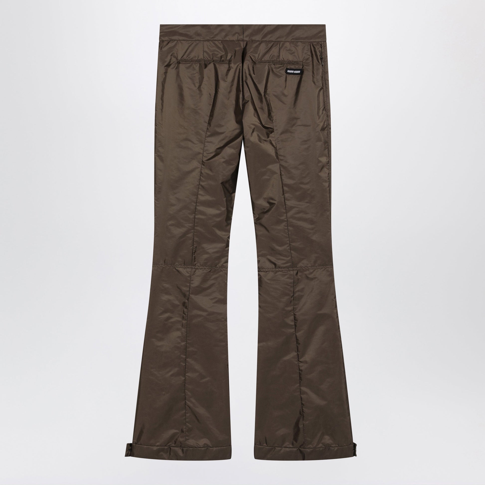 Miu Miu Ebony Technical Fabric Flared Trousers Women MIU MIU