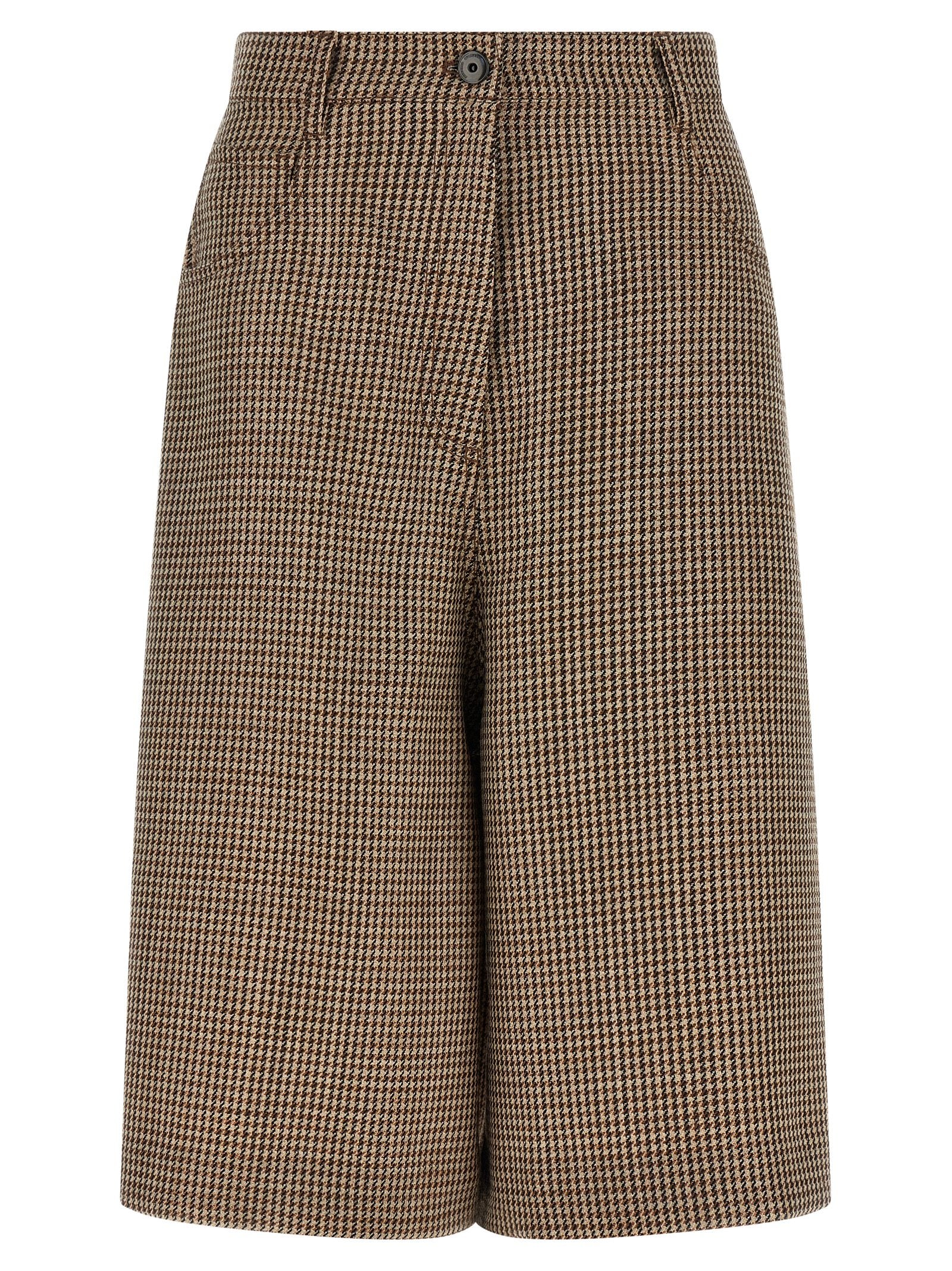 Brunello Cucinelli Women Prince Of Wales Lamé Bermuda Shorts BRUNELLO CUCINELLI