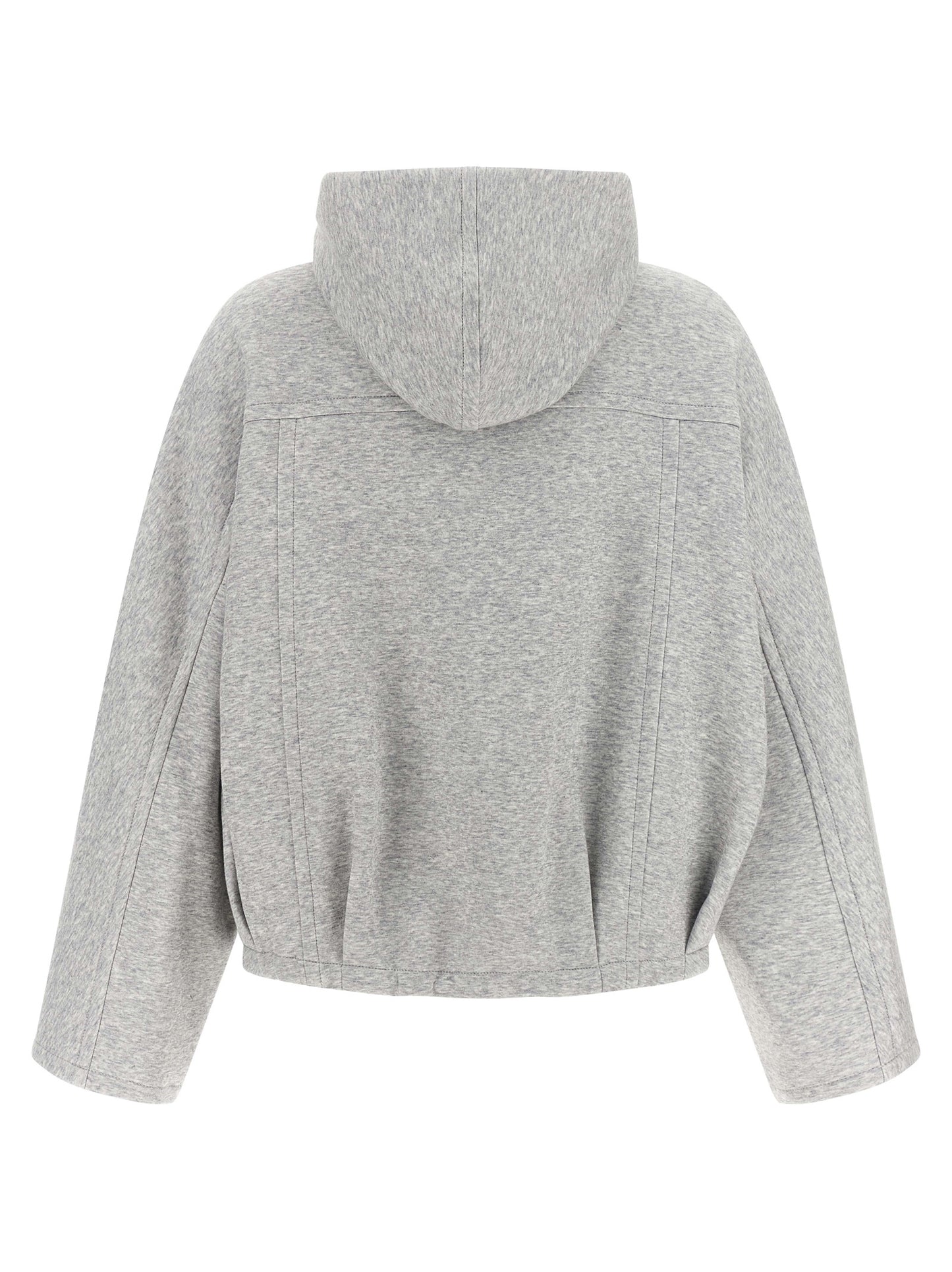 Brunello Cucinelli Women 'Shiny Zipper Pull' Cropped Hoodie BRUNELLO CUCINELLI