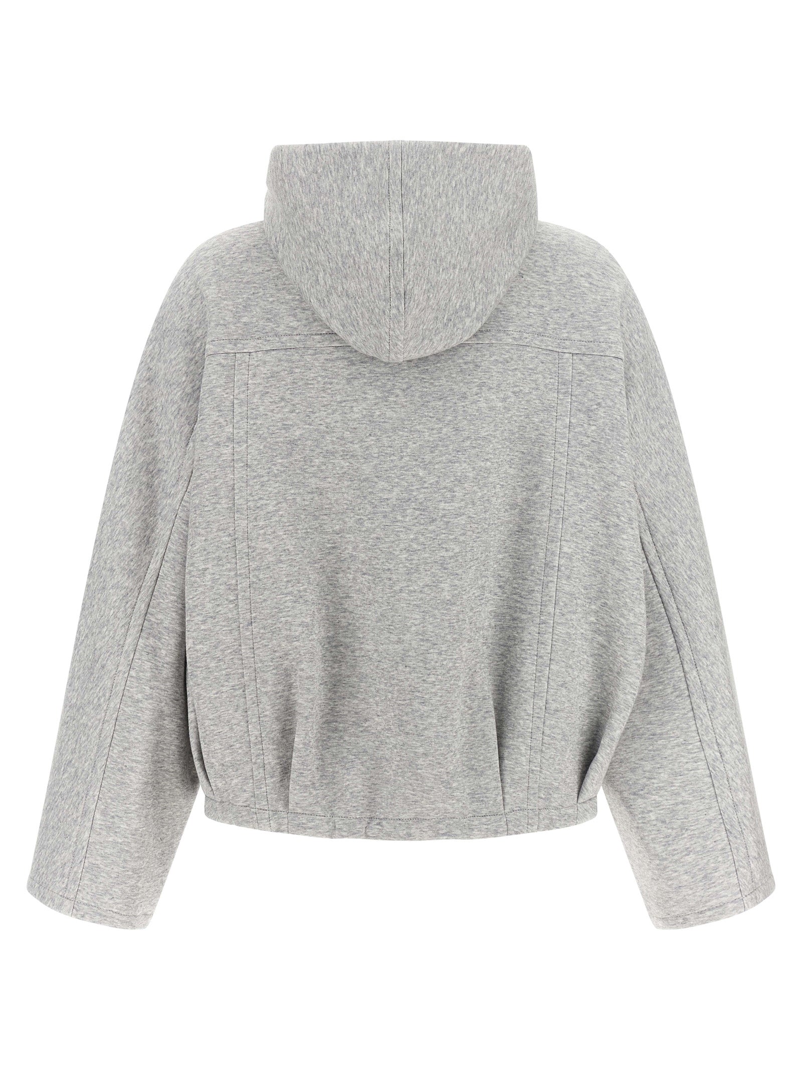 Brunello Cucinelli Women 'Shiny Zipper Pull' Cropped Hoodie BRUNELLO CUCINELLI