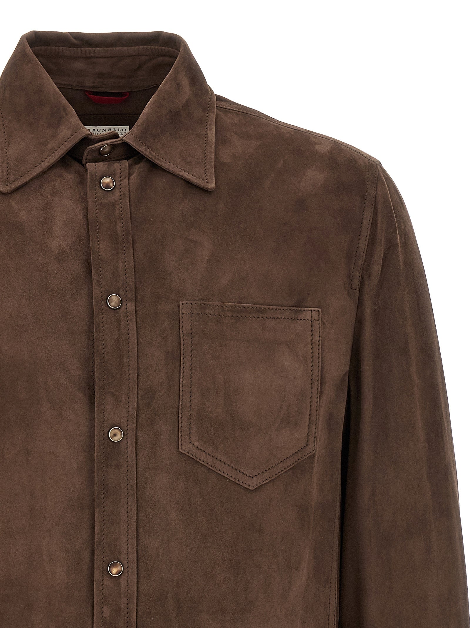 Brunello Cucinelli Men Suede Overshirt BRUNELLO CUCINELLI
