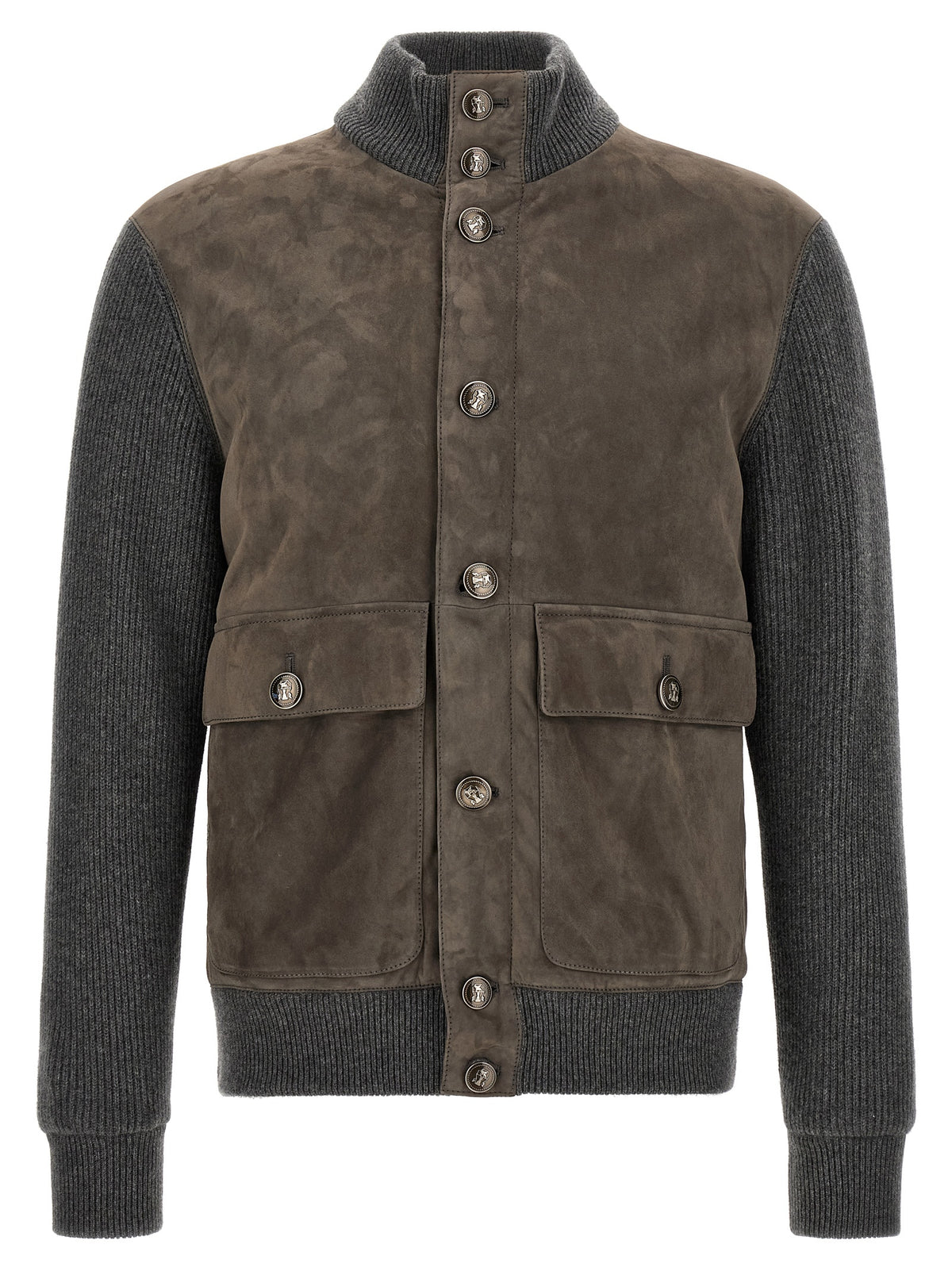 Brunello Cucinelli Men Suede And Wool Jacket BRUNELLO CUCINELLI