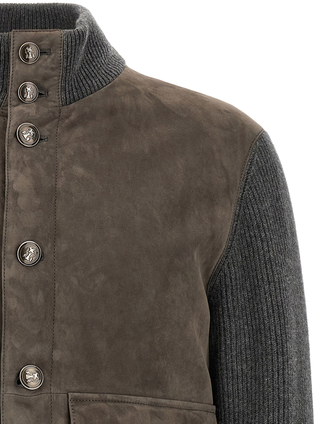 Brunello Cucinelli Men Suede And Wool Jacket BRUNELLO CUCINELLI